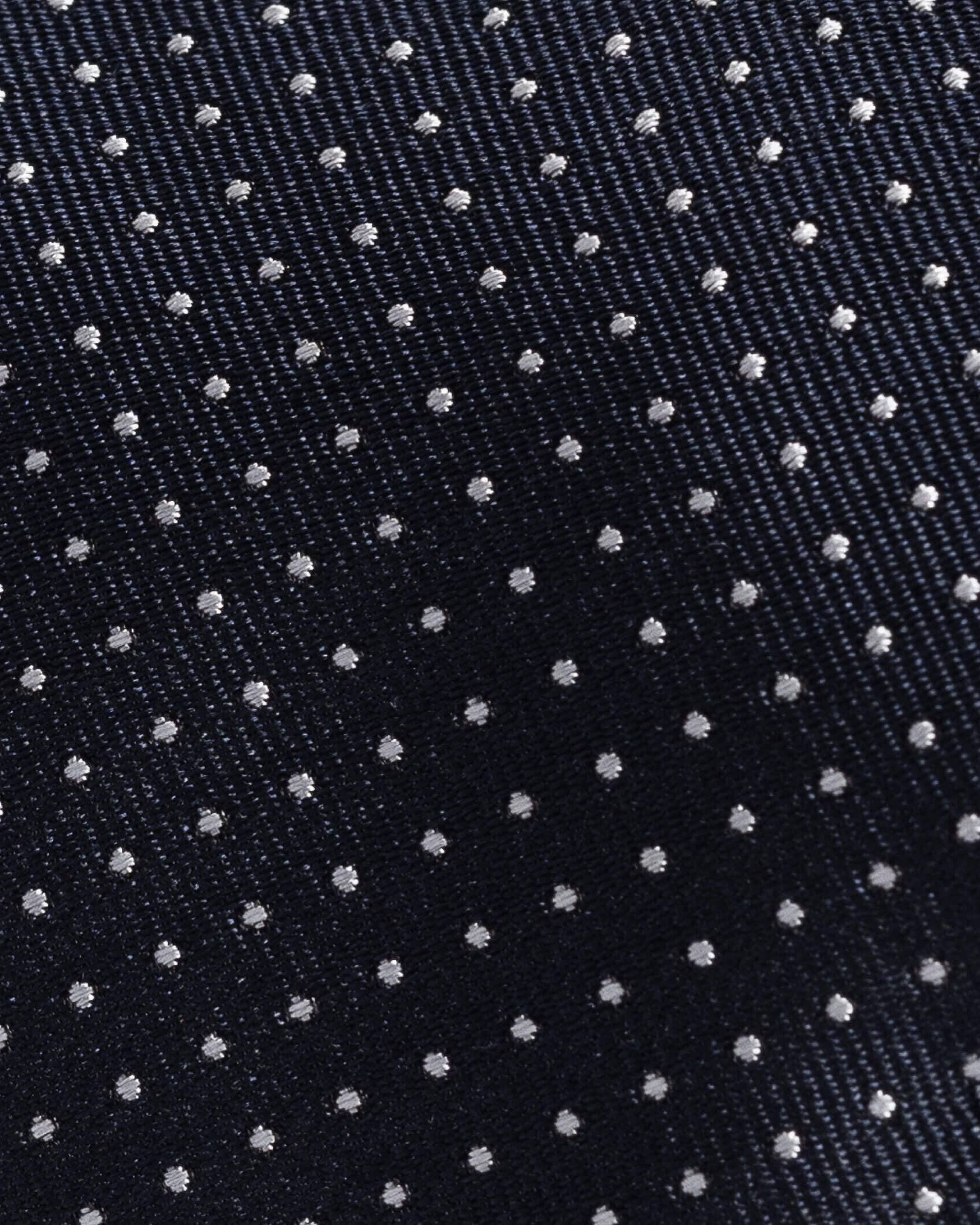 Navy Basso silk tie — jacquard weave detail, made in Italy by Ledbury