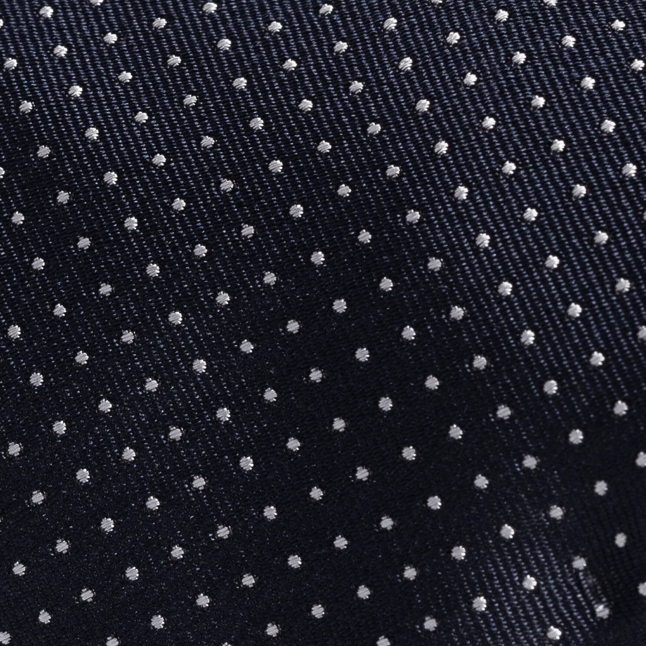 Navy Basso silk tie — jacquard weave detail, made in Italy by Ledbury