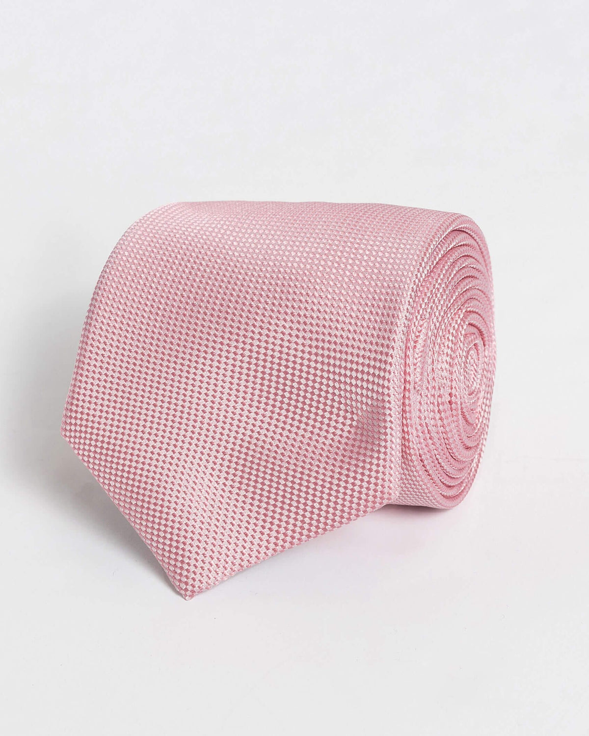 Pink Barone 100% silk jacquard tie, 3 inches wide — made in Italy by Ledbury