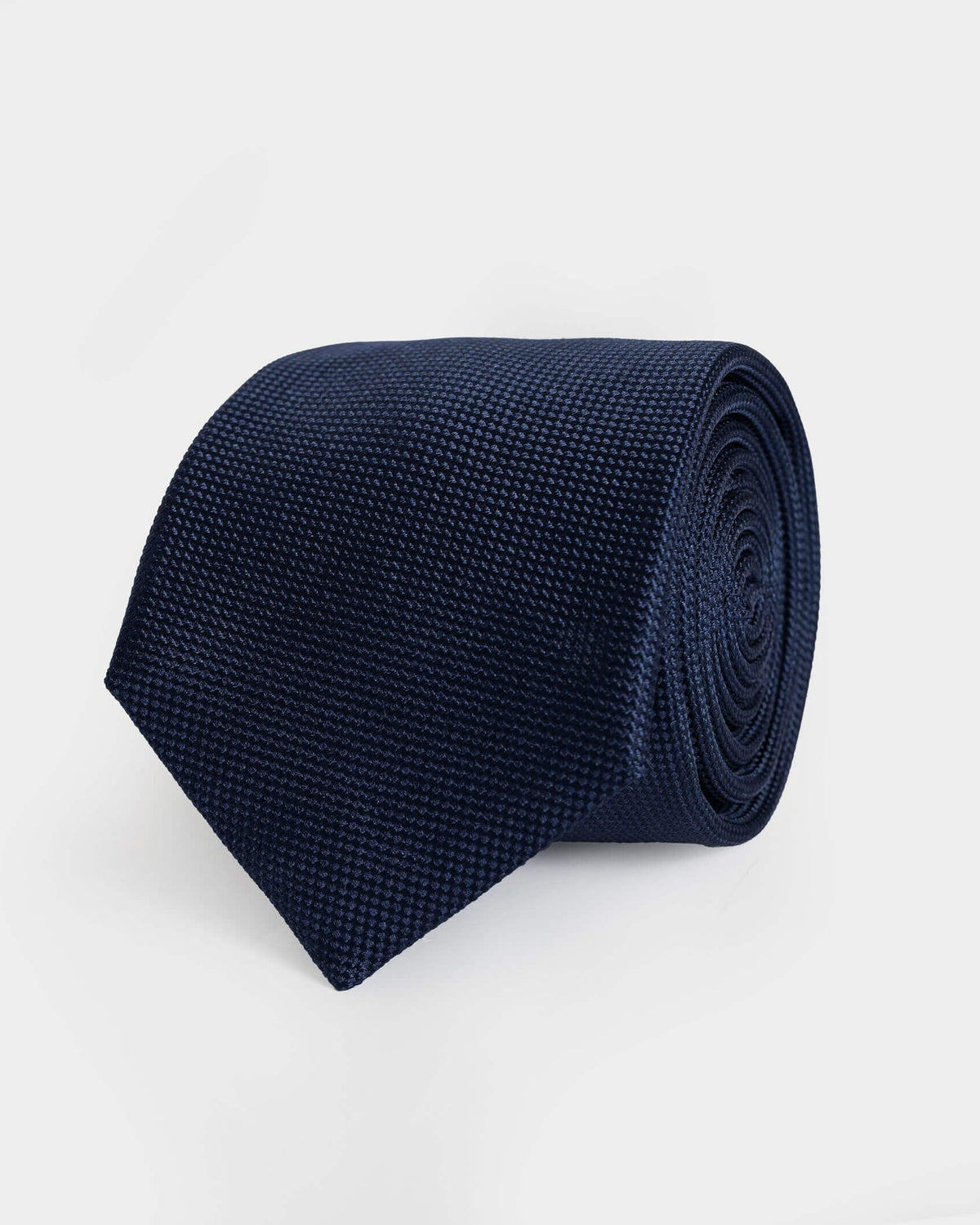Navy Barone 100% silk jacquard tie — made in Italy by Ledbury