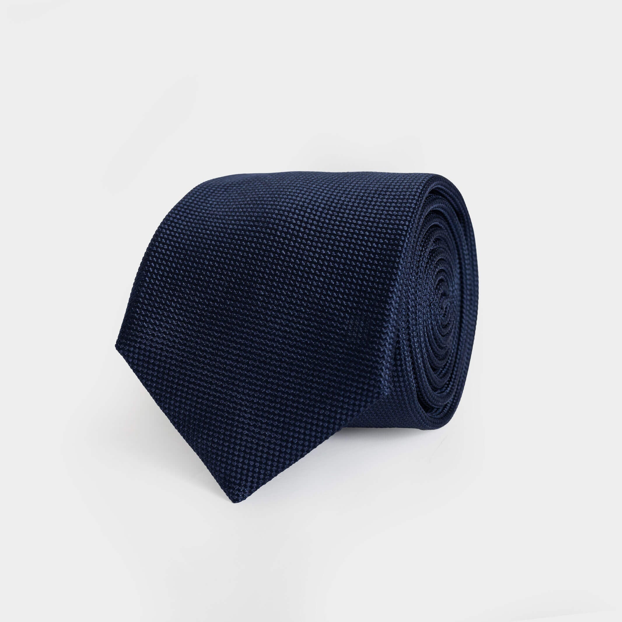 Navy Barone 100% silk jacquard tie — made in Italy by Ledbury