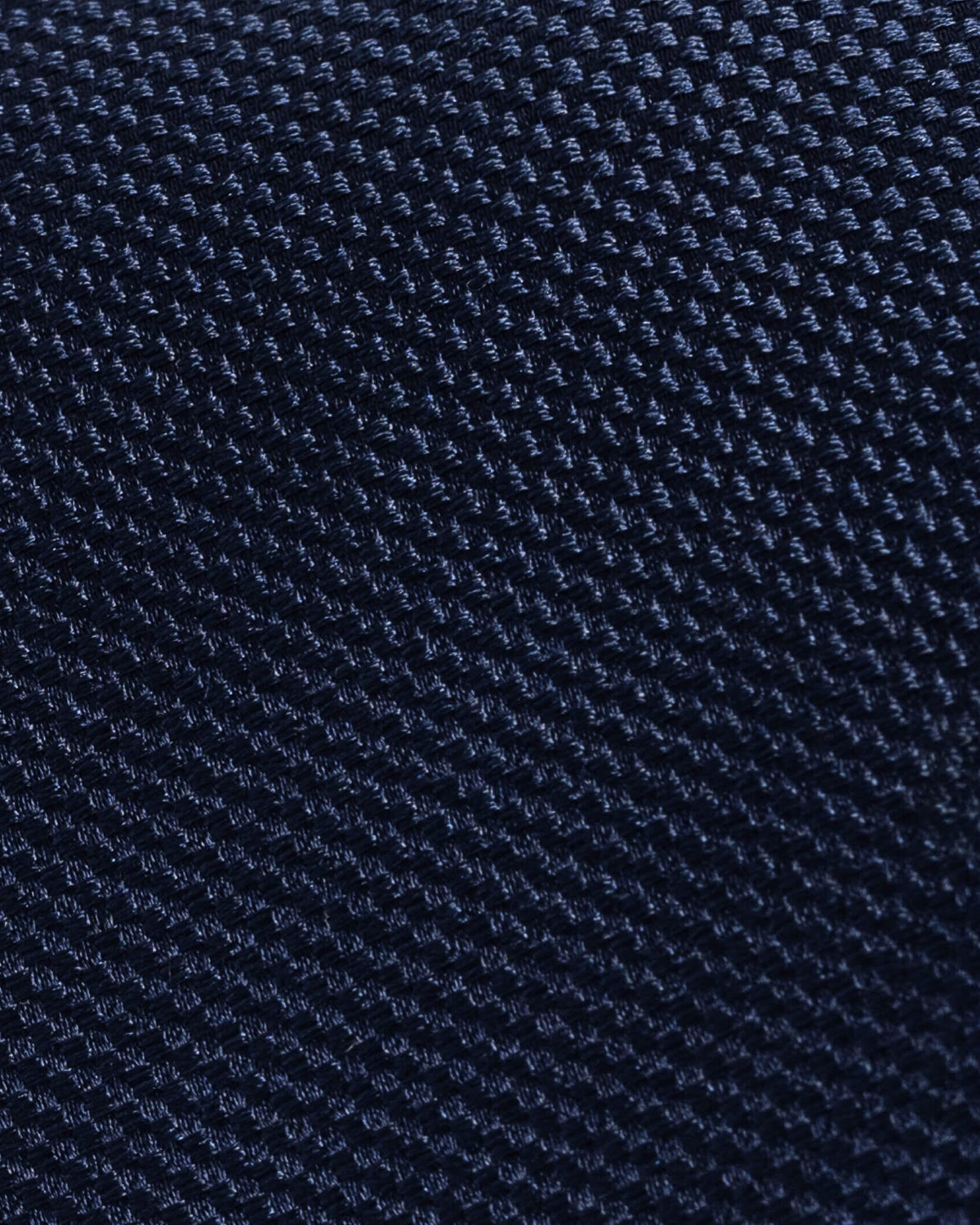 Navy Barone silk tie — jacquard weave detail, made in Italy by Ledbury