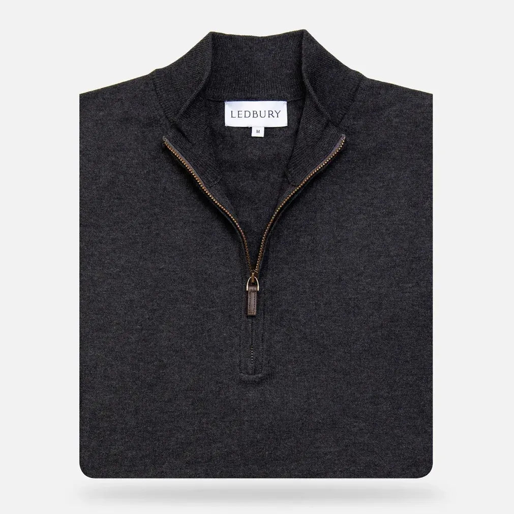 Charcoal Heather Easterley Pullover Sweater – folded | Ledbury
