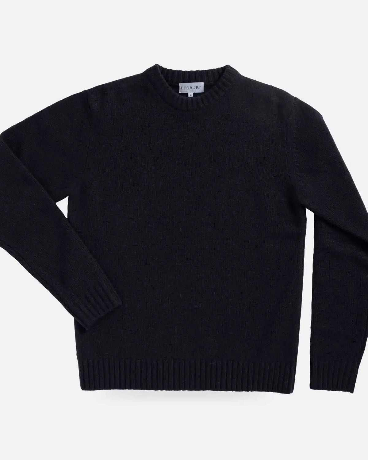 Men's Navy Boden Crew merino wool sweater — front view