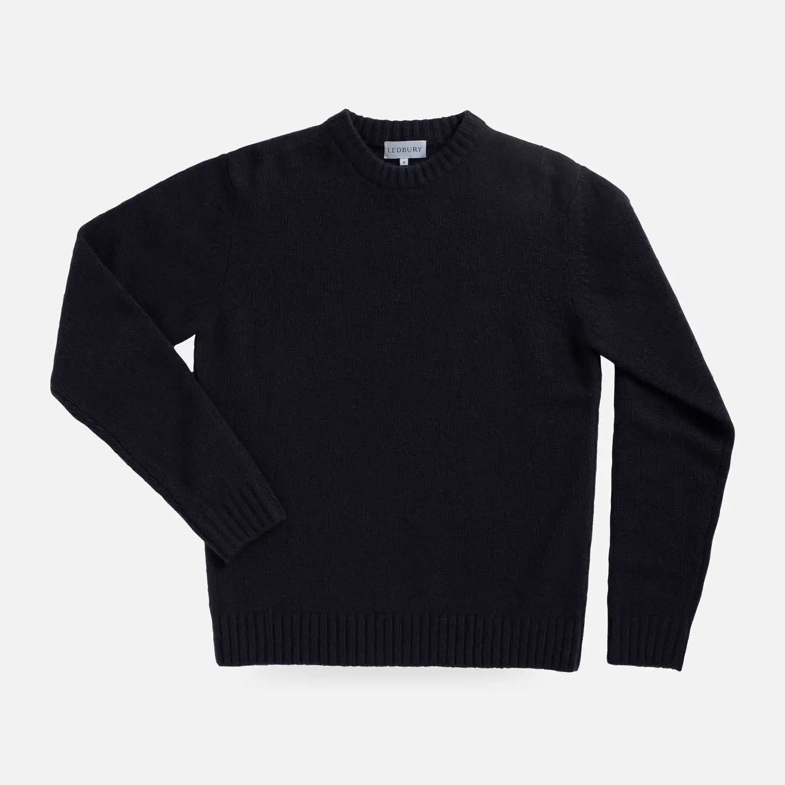 Men's Navy Boden Crew merino wool sweater — front view