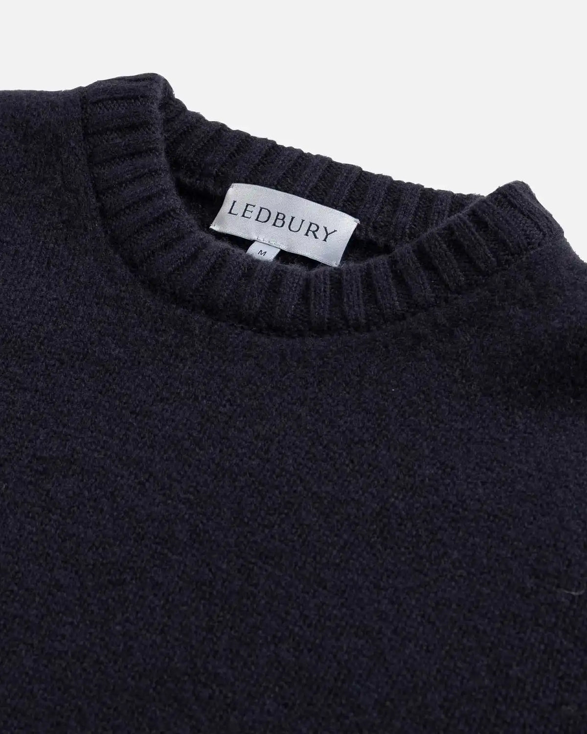 Contrast ribbing detail at neck and cuffs on the Navy Boden Crew sweater by Ledbury