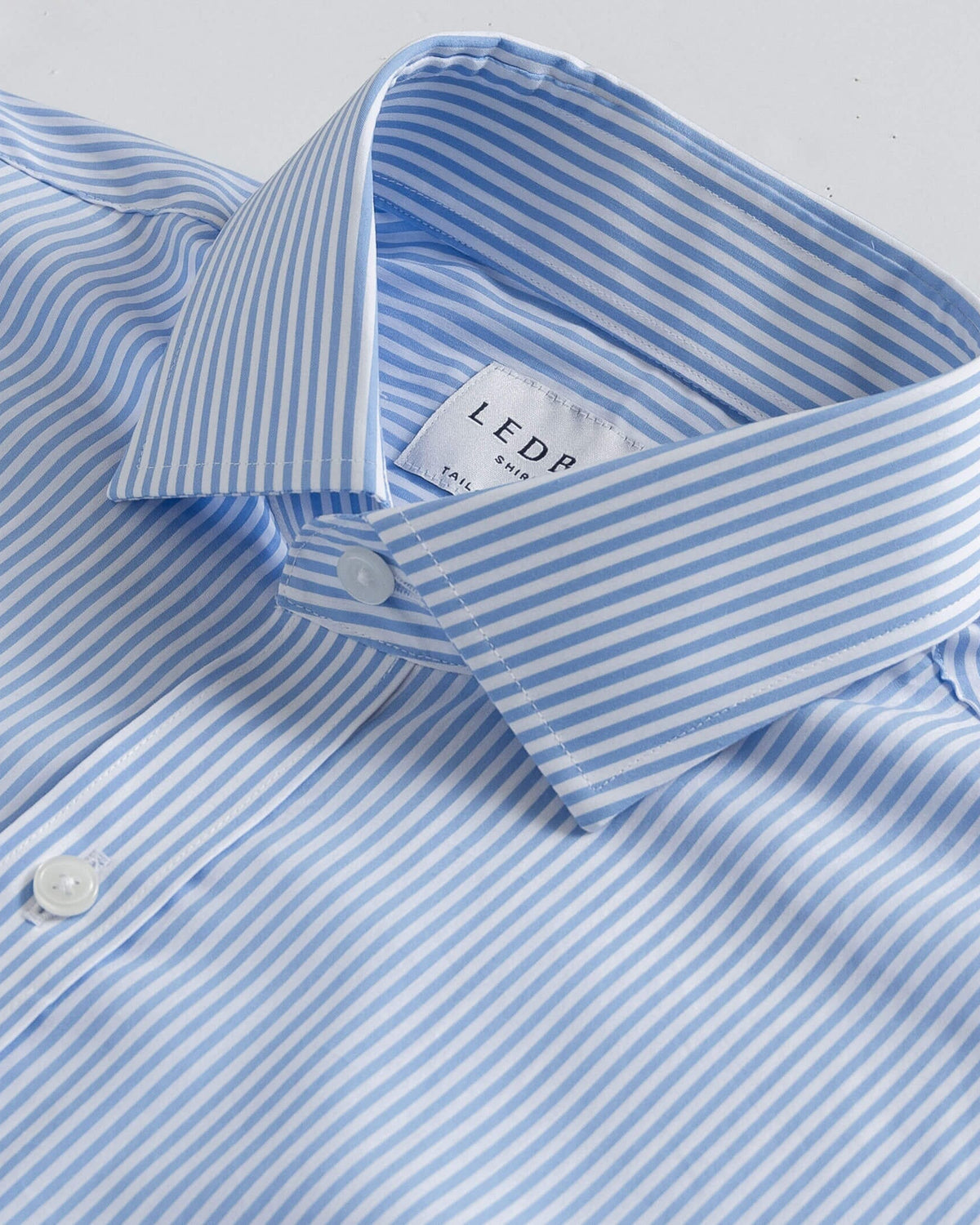 The Light Blue Broughton Stretch Poplin Custom Shirt Custom Dress Shirt- Ledbury