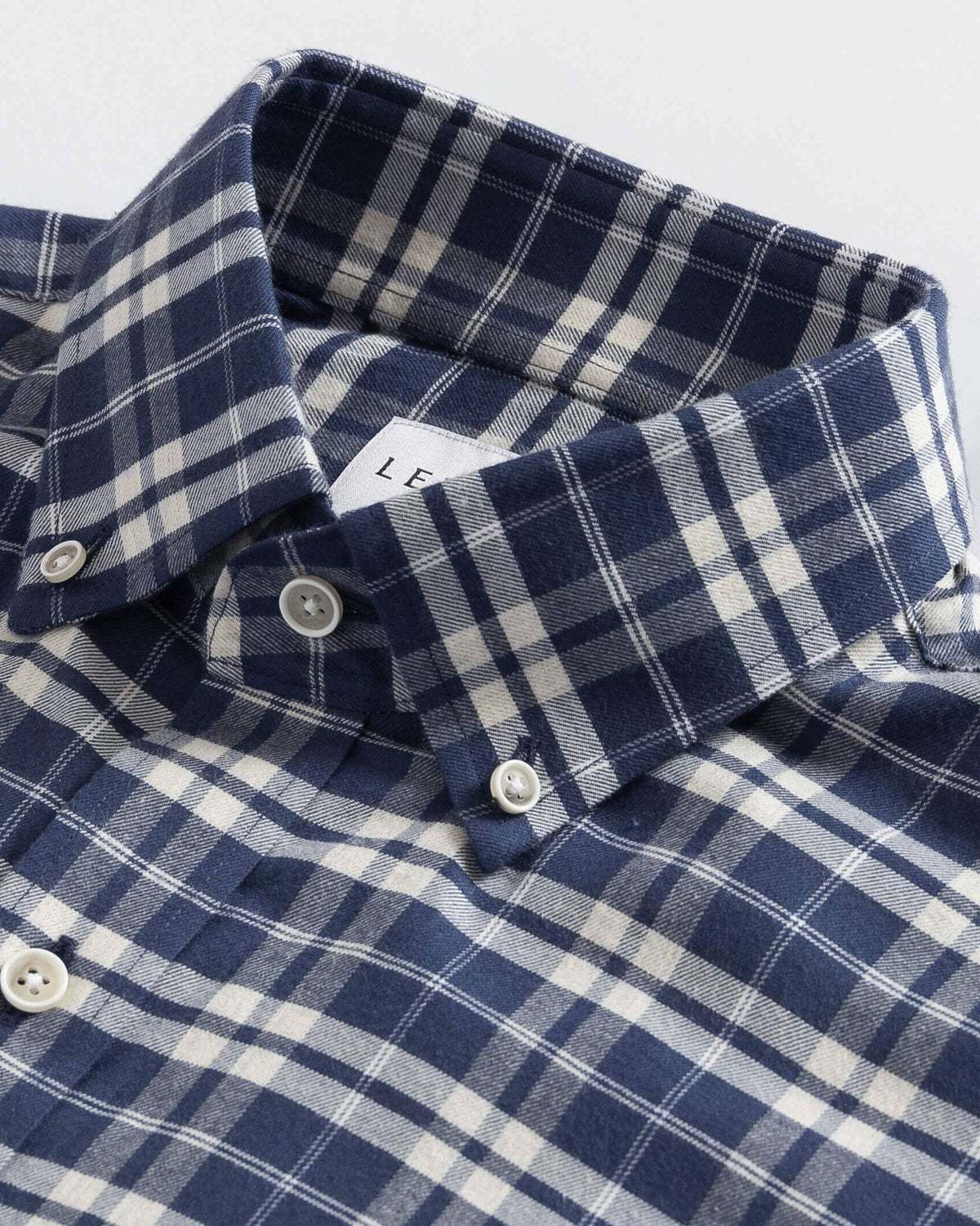 The Navy Hartford Stretch Plaid Casual Shirt Casual Shirt- Ledbury