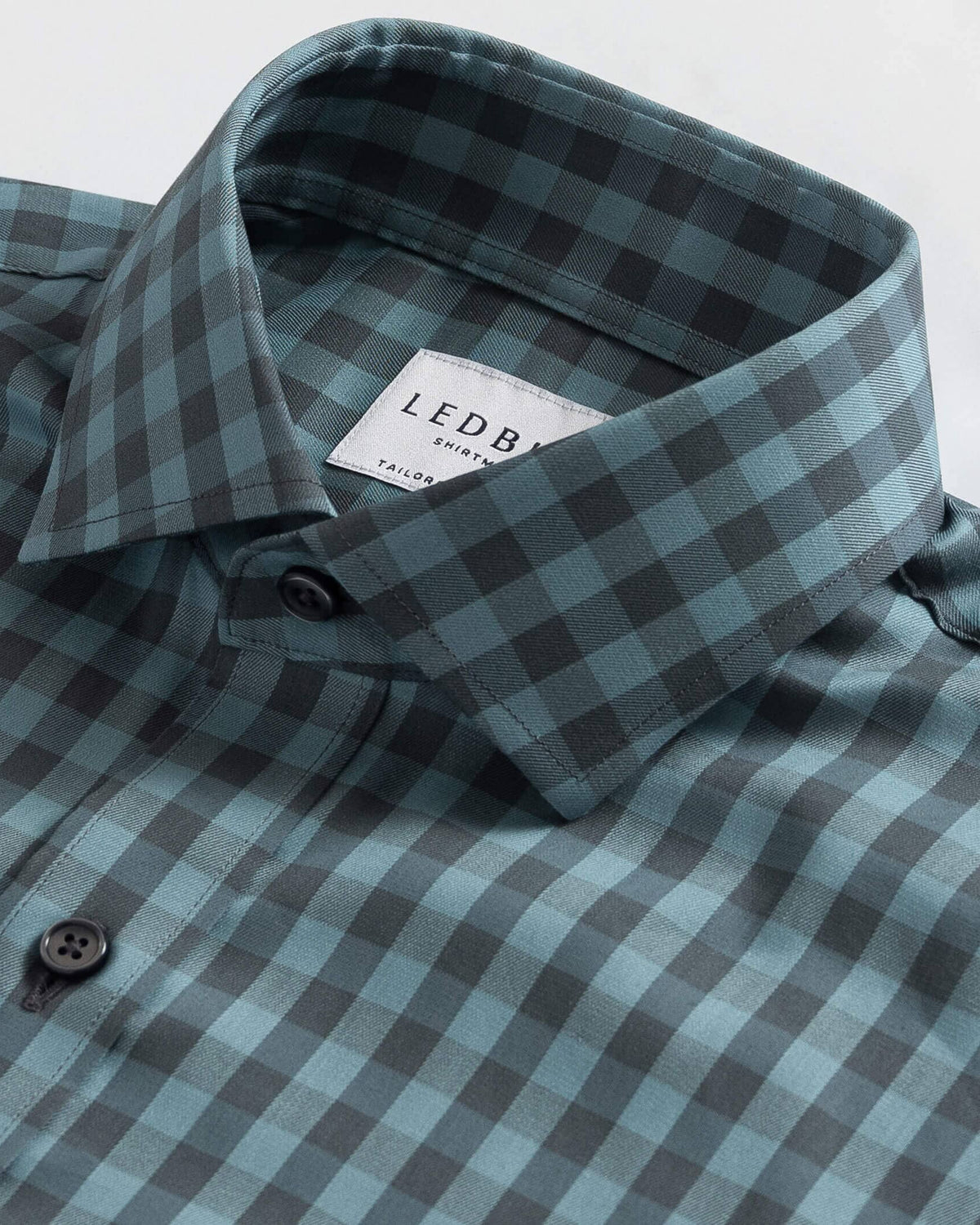 The Sea Green Chelsen Stretch Gingham Dress Shirt Dress Shirt- Ledbury