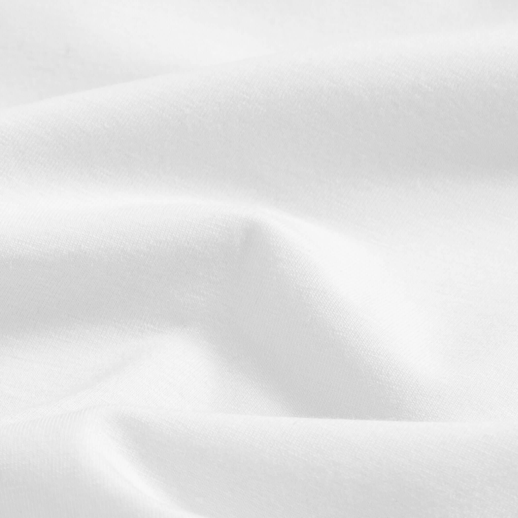 Ledbury White V Neck Undershirt – fabric detail view, slim fit jersey knit undershirt for dress shirts