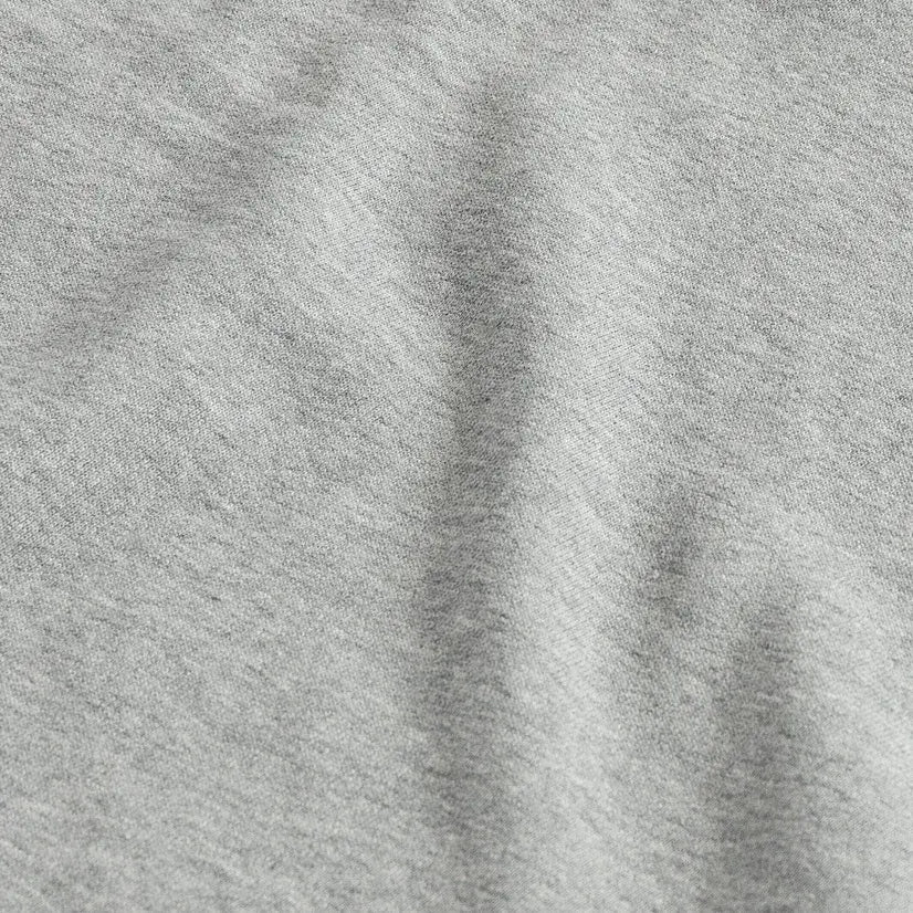 Ledbury Heather Grey Crew Neck Sweatshirt – detail view, premium cotton terry cloth construction
