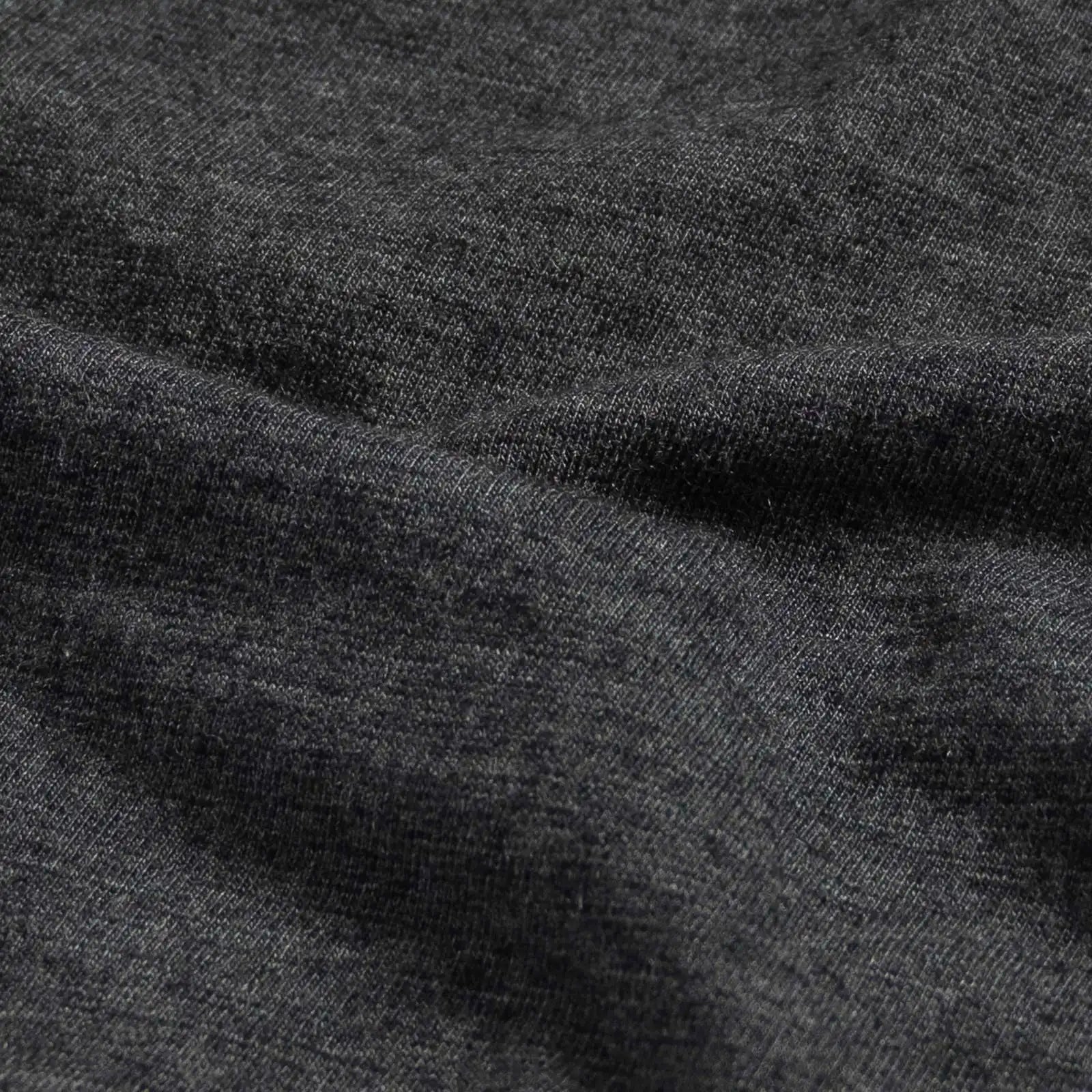 Fabric detail of the Ledbury Freeman Knit Custom Polo — cotton-modal jersey knit in Charcoal Grey