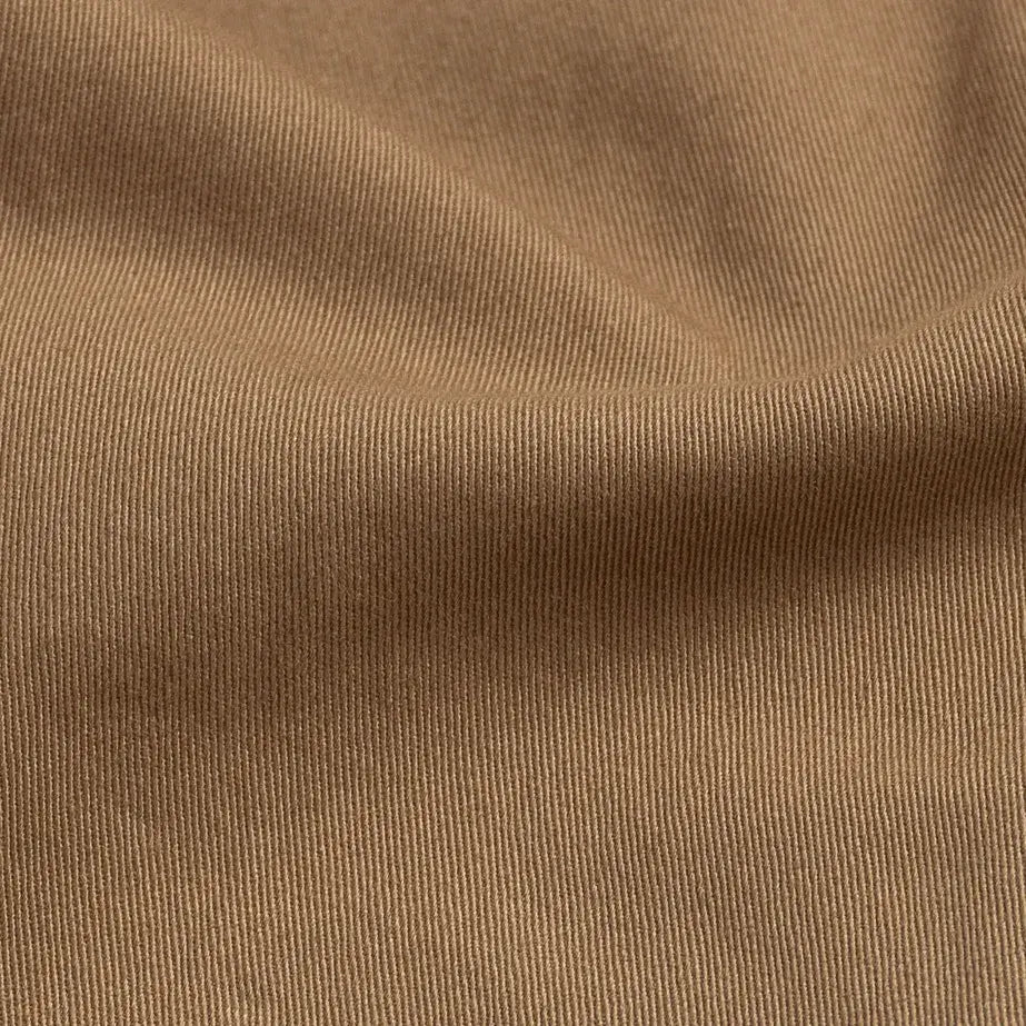 Dark khaki chino fabric detail - stretch cotton twill Richmond pant