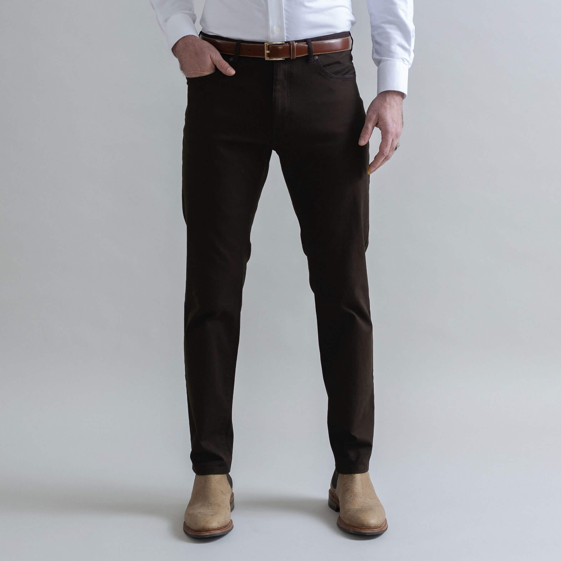 The Brown Stretch Canvas Franklin 5 Pocket Custom Pant Custom Pant- Ledbury