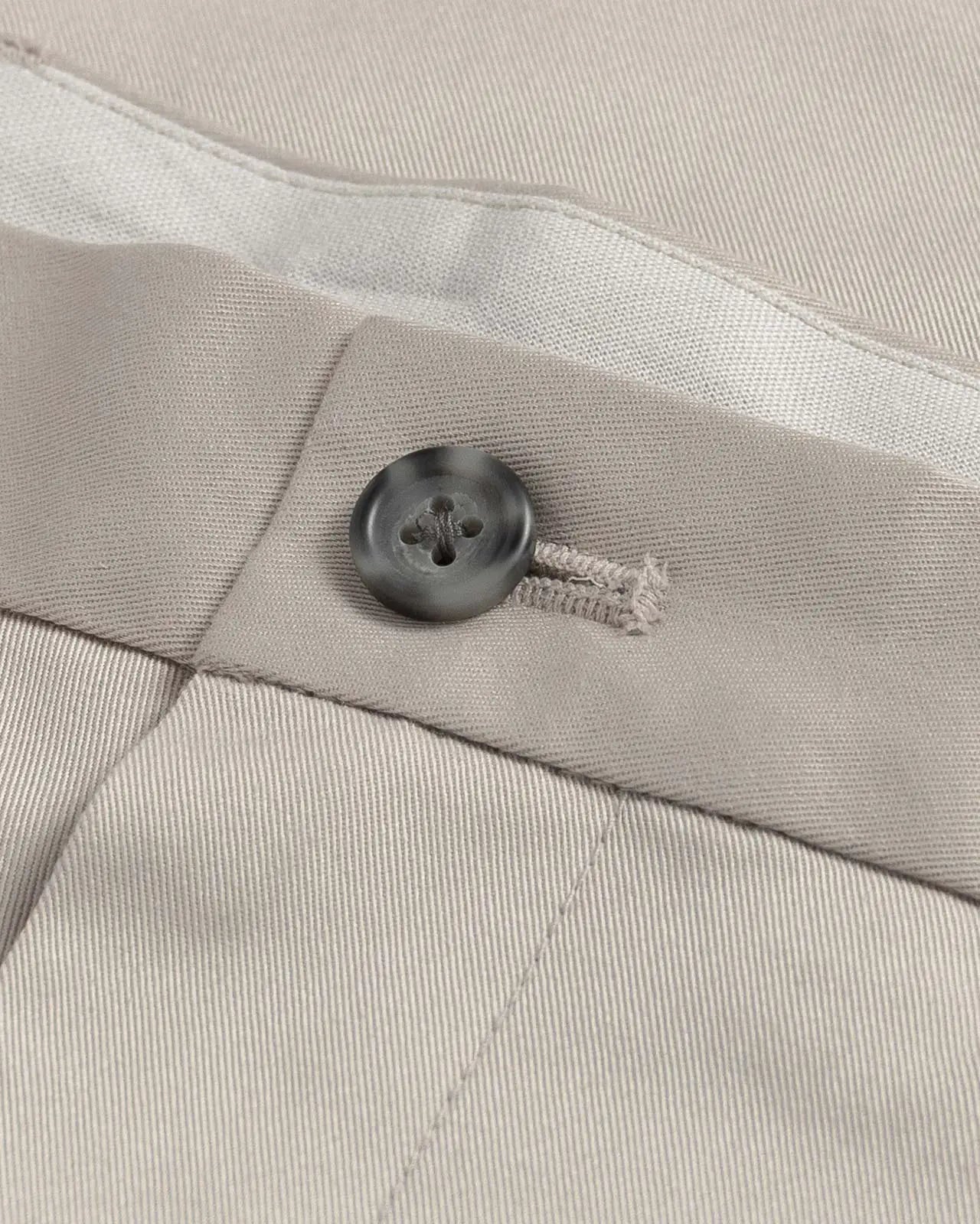 Tan Richmond Summer Chino - lightweight interior waistband close-up flat lay