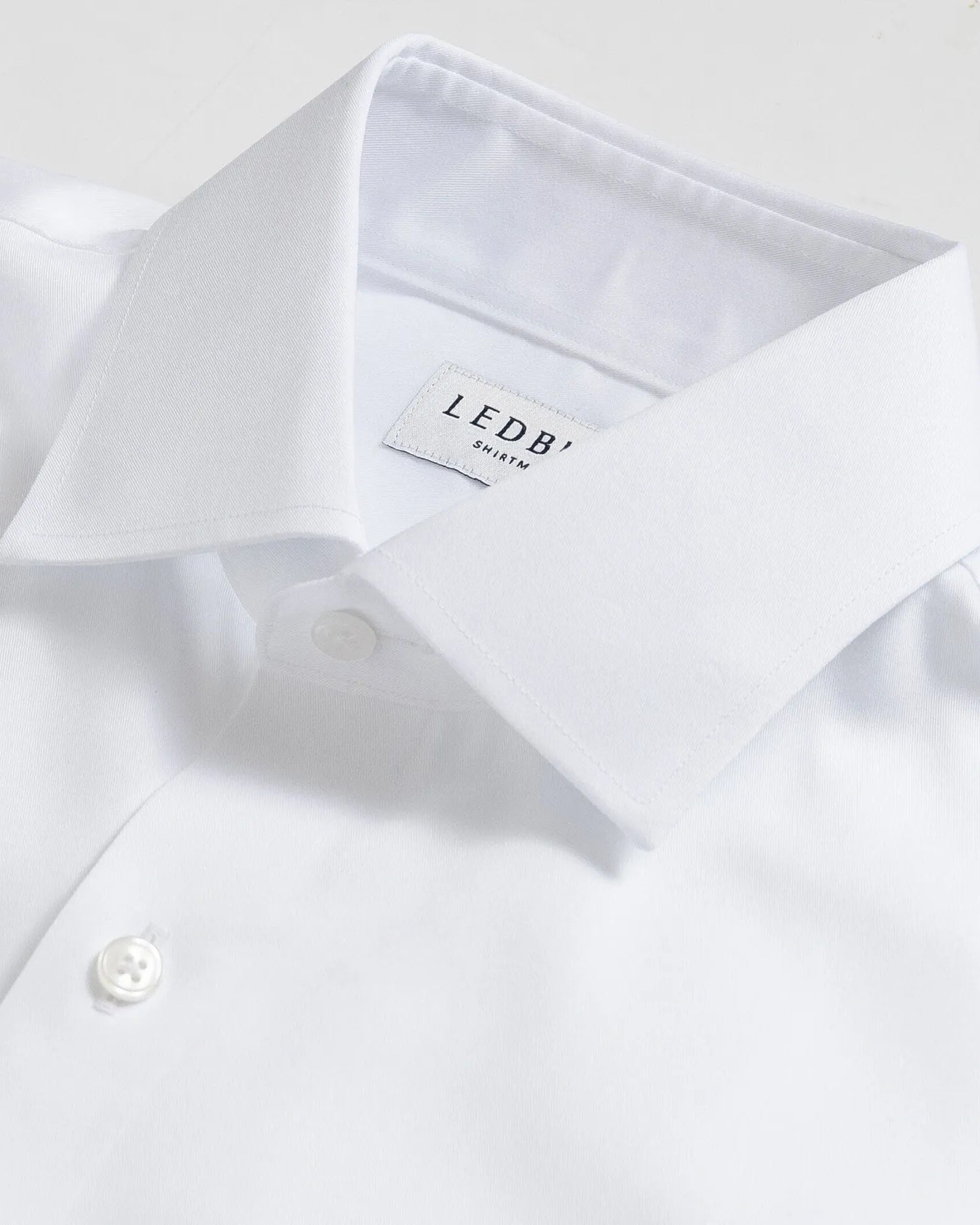 White dress shirt French placket detail - seamless fine twill