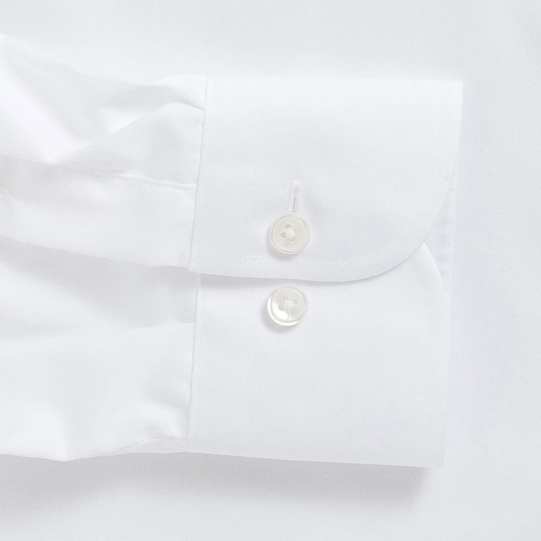 White shirt sleeve and cuff detail - lightweight fine twill custom shirt