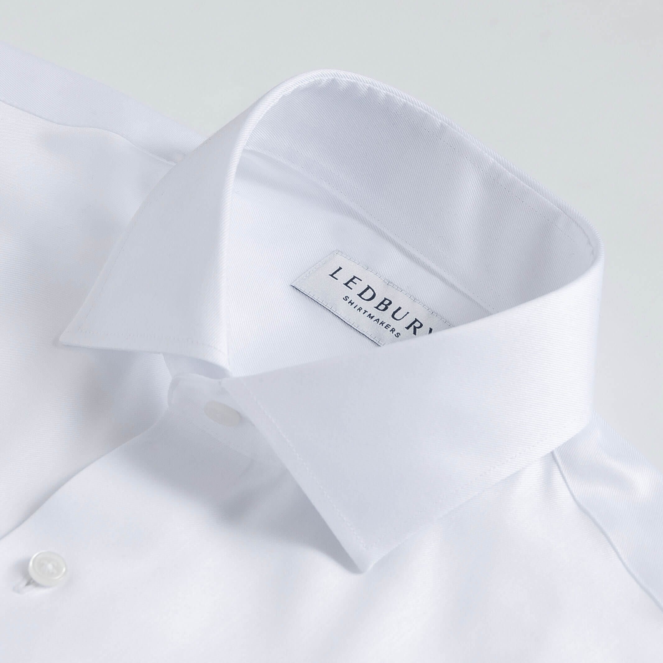 White dress shirt French placket detail - seamless non-iron fine twill