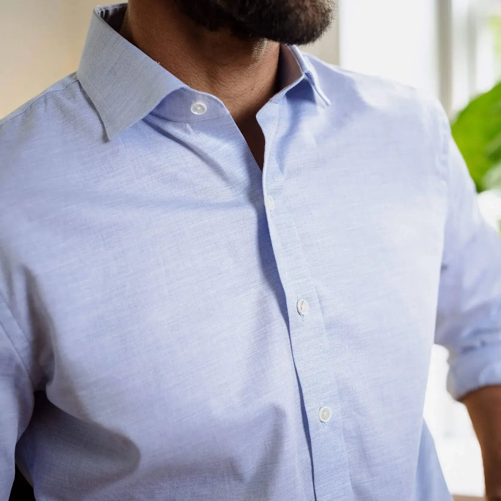 The Light Blue Brompton Mouline Custom Shirt Custom Dress Shirt- Ledbury