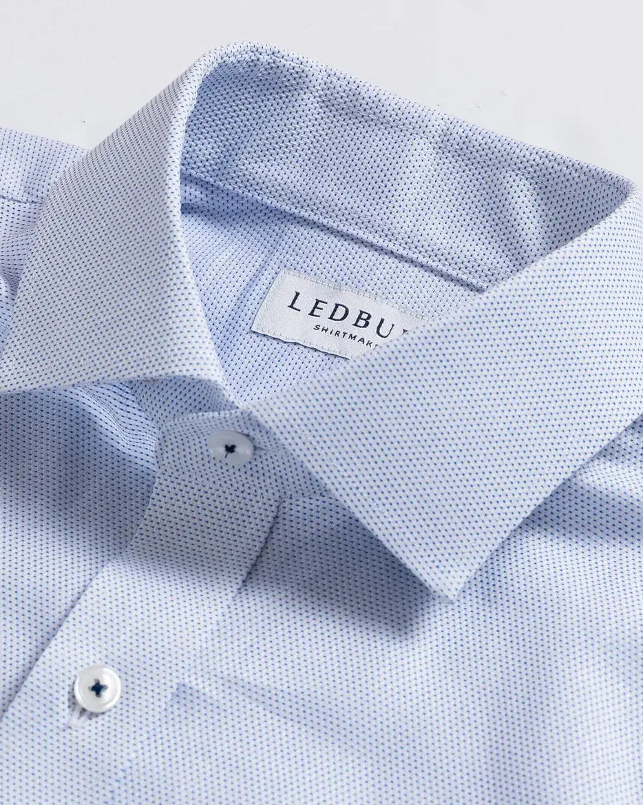 The Light Blue Albright Dot Custom Shirt Custom Dress Shirt- Ledbury