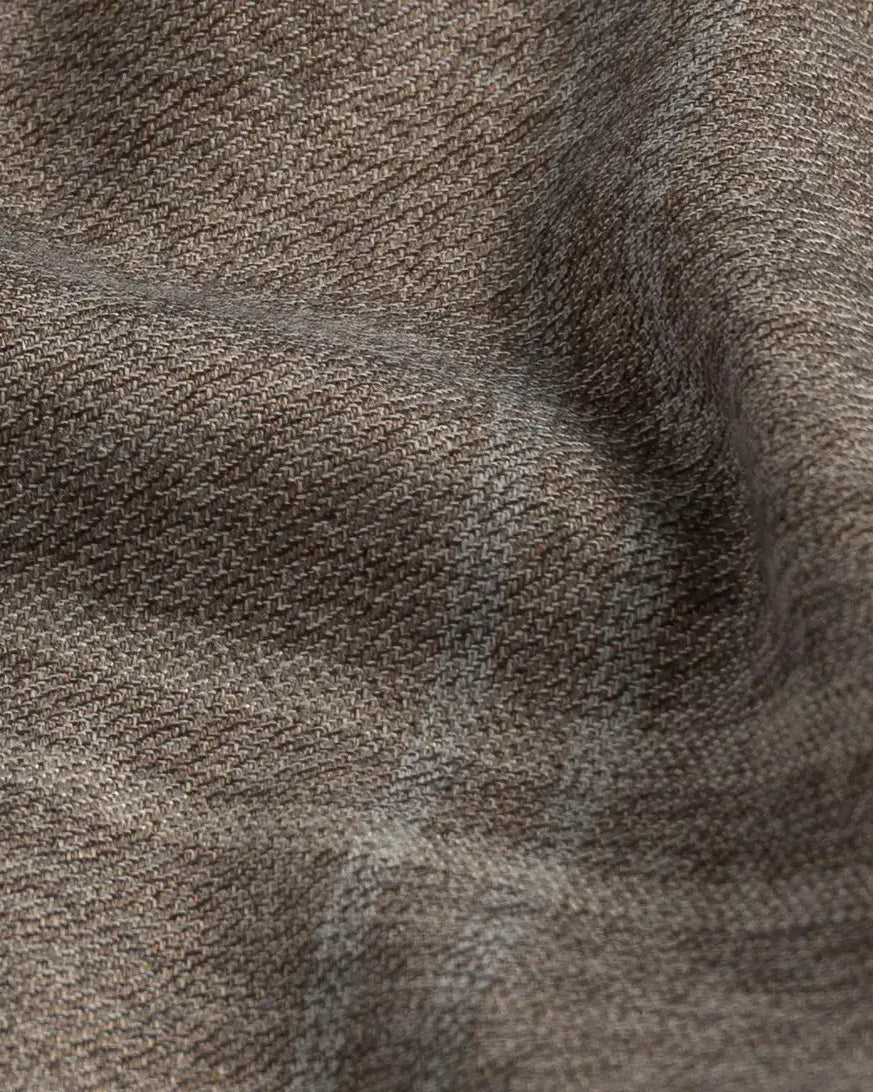 Portuguese flannel fabric in soft brown - brushed cotton twill texture