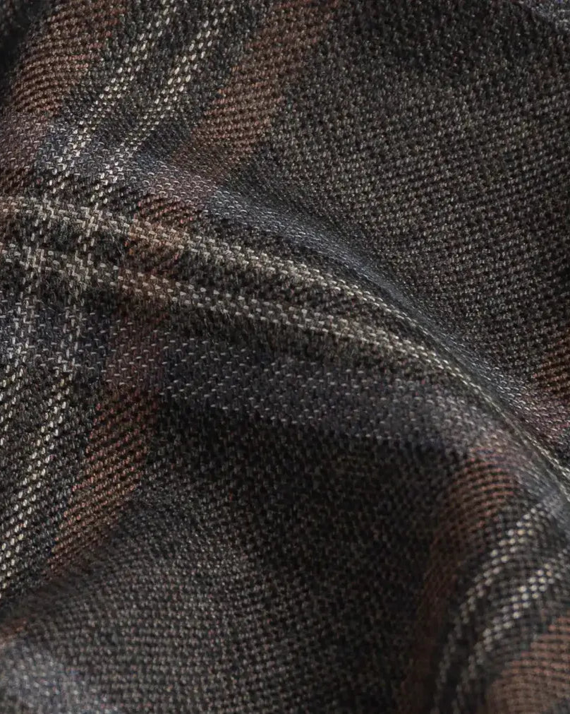 Portuguese flannel fabric in hickory - soft brushed cotton twill texture