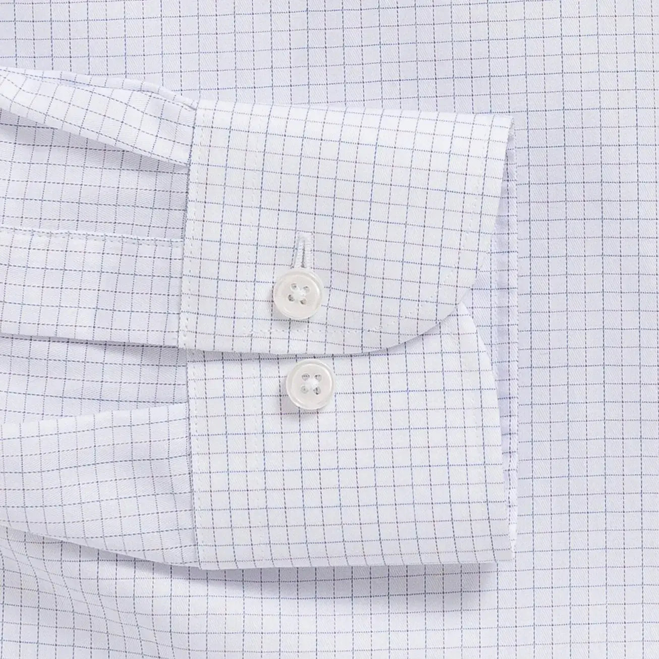 Custom dress shirt violet herringbone check pattern cuff detail