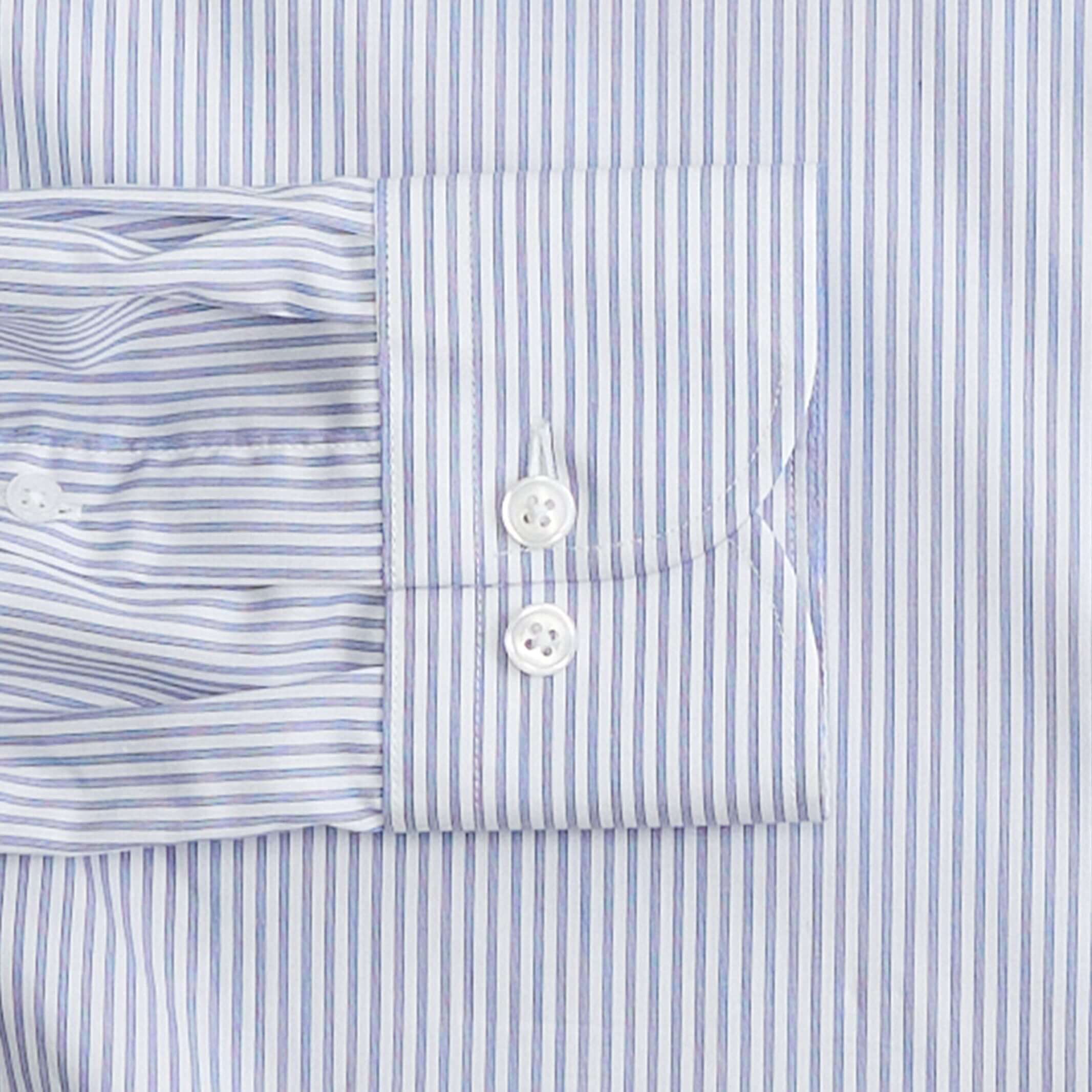 Stripe pattern shirt sleeve and cuff - navy Kent micro-twill