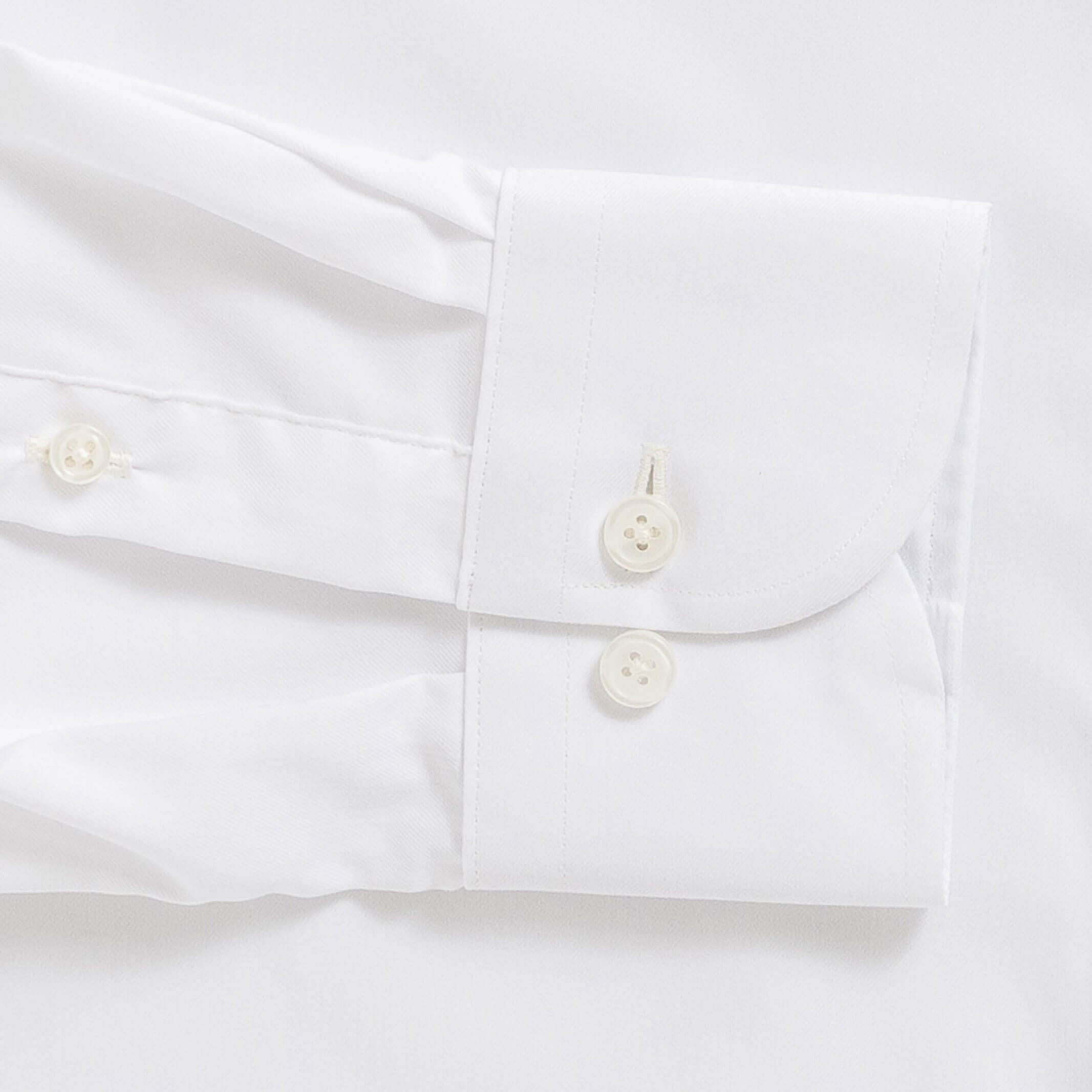 Blue performance dress shirt collar and cuff - Journey Flex stretch fabric tailoring