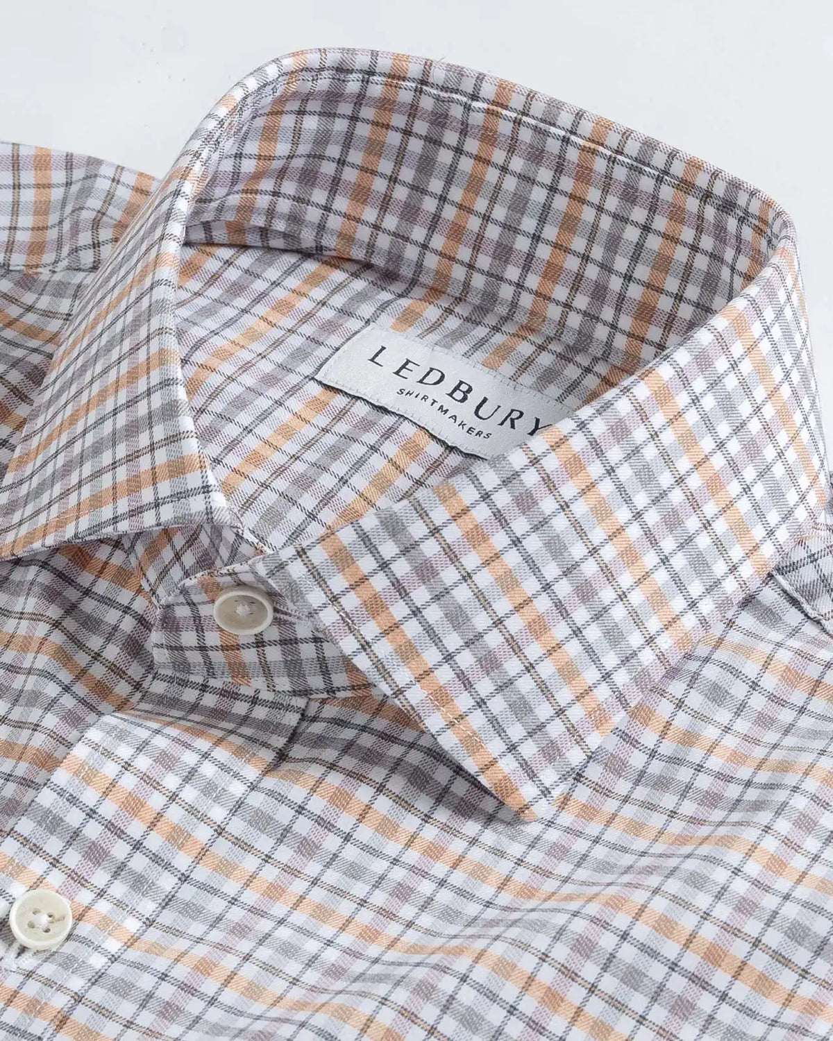 The Autumn Orange Journey Flex Performance Check Custom Shirt Custom Dress Shirt- Ledbury