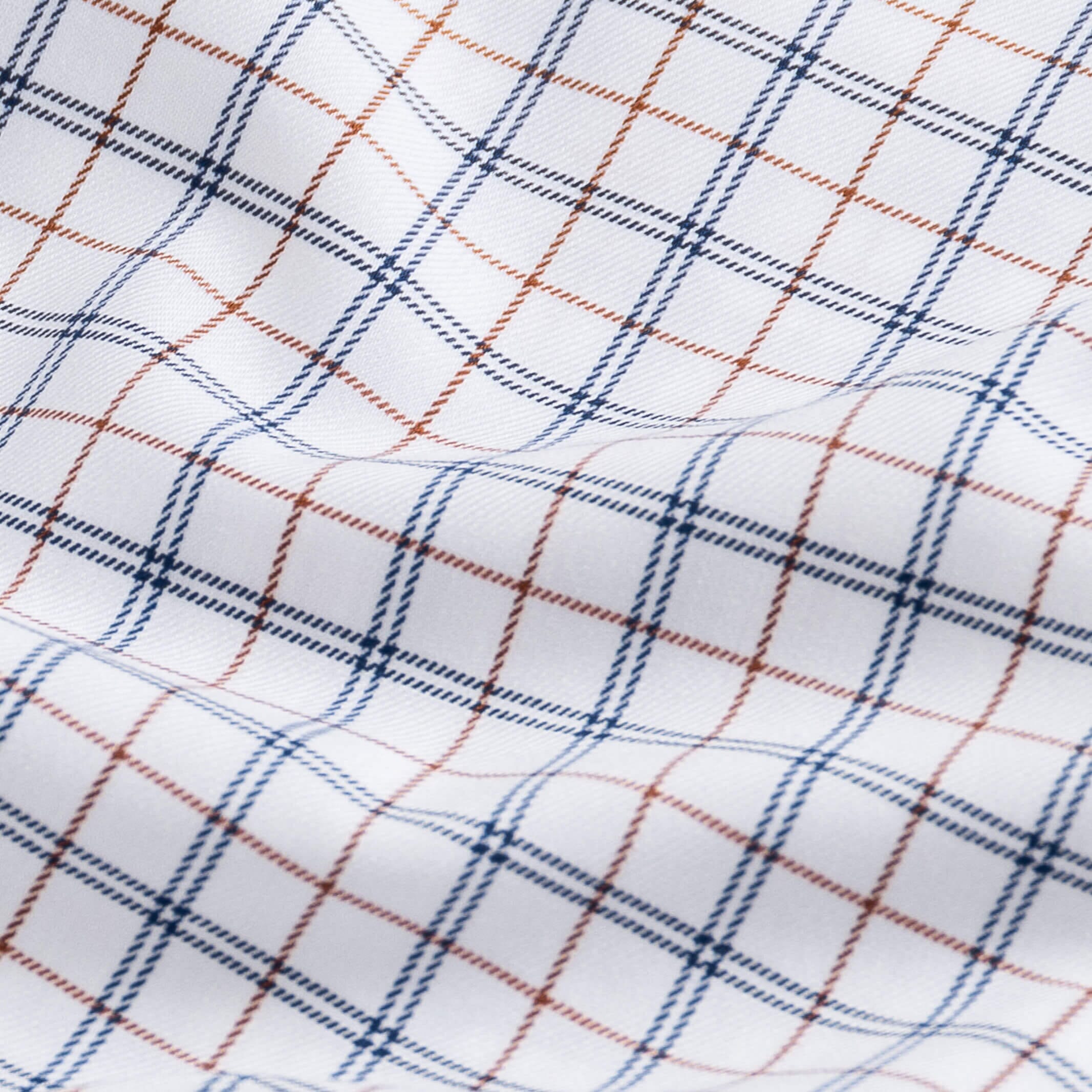 Journey Flex sienna windowpane dress shirt fabric close-up - wrinkle-resistant performance material