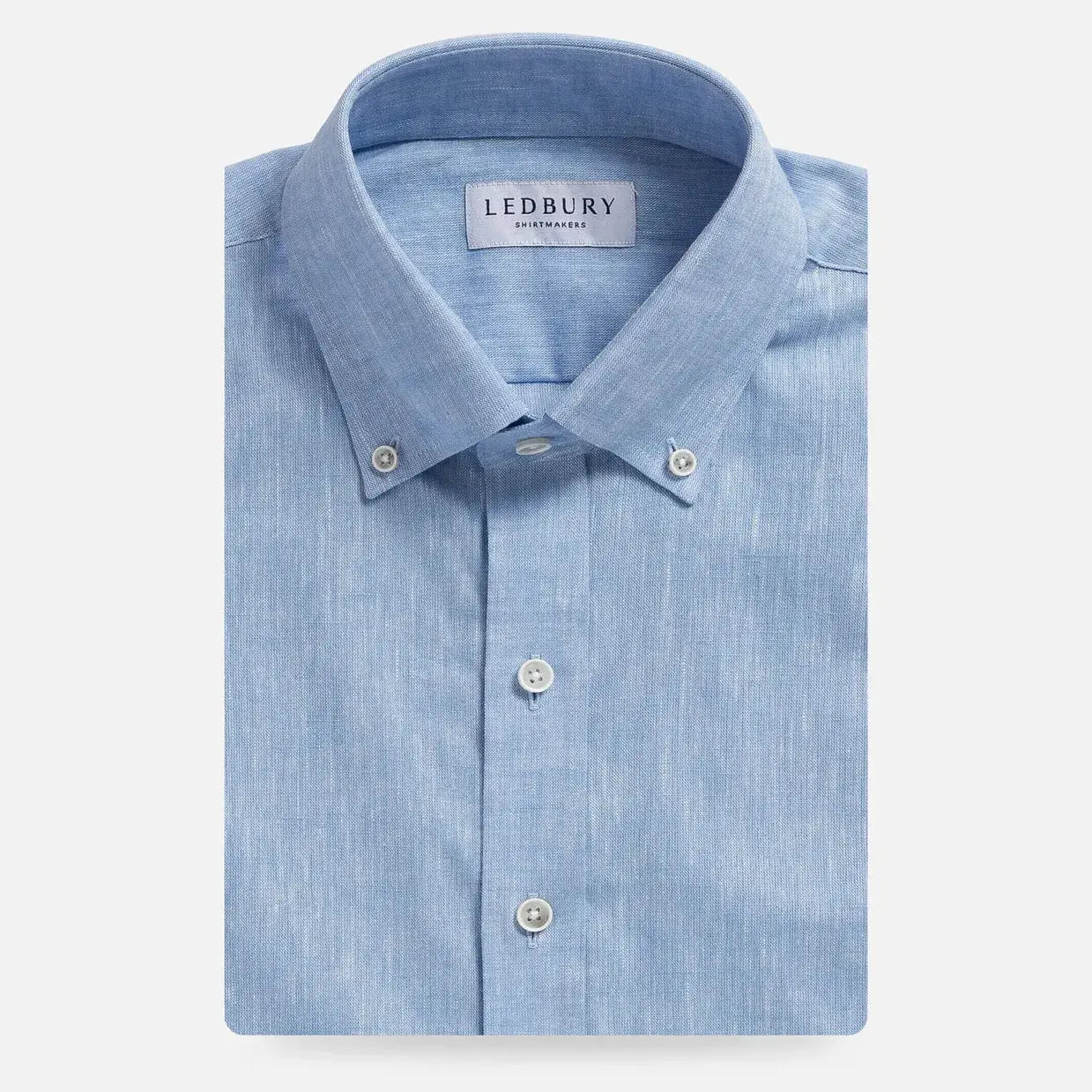 Light blue Sandoval oxford chambray custom shirt front view - Ledbury men's casual shirt