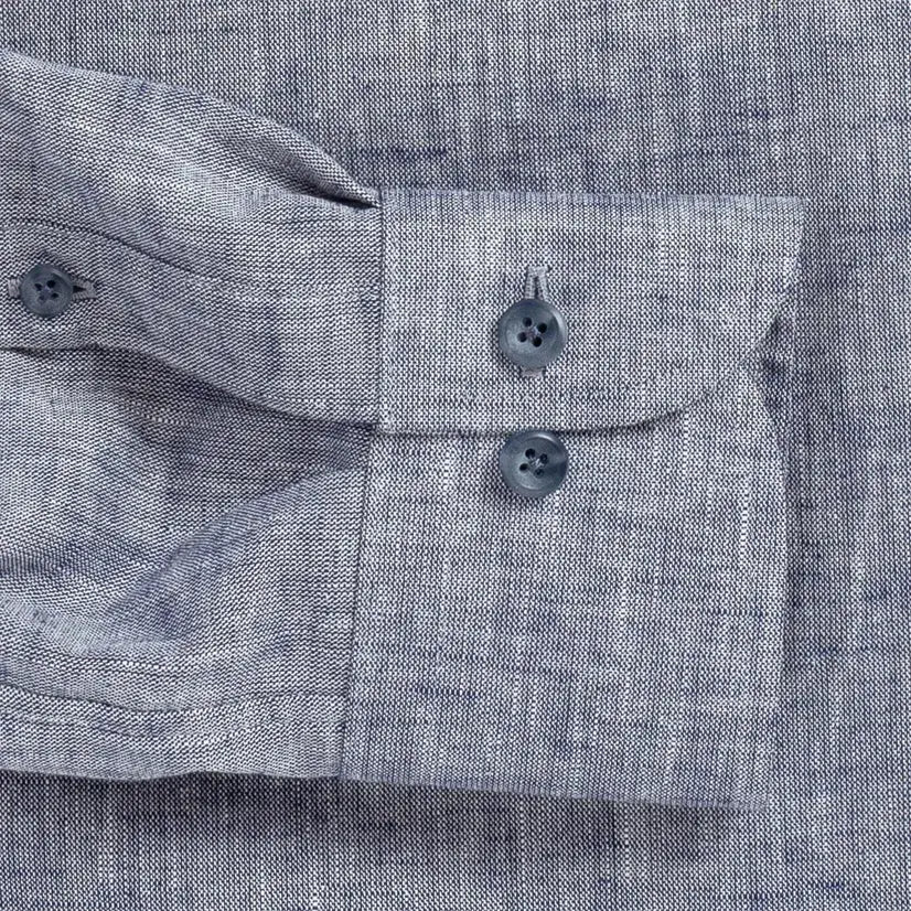 Navy blue Sandoval utility shirt sleeve and cuff detail - Ledbury custom casual shirt