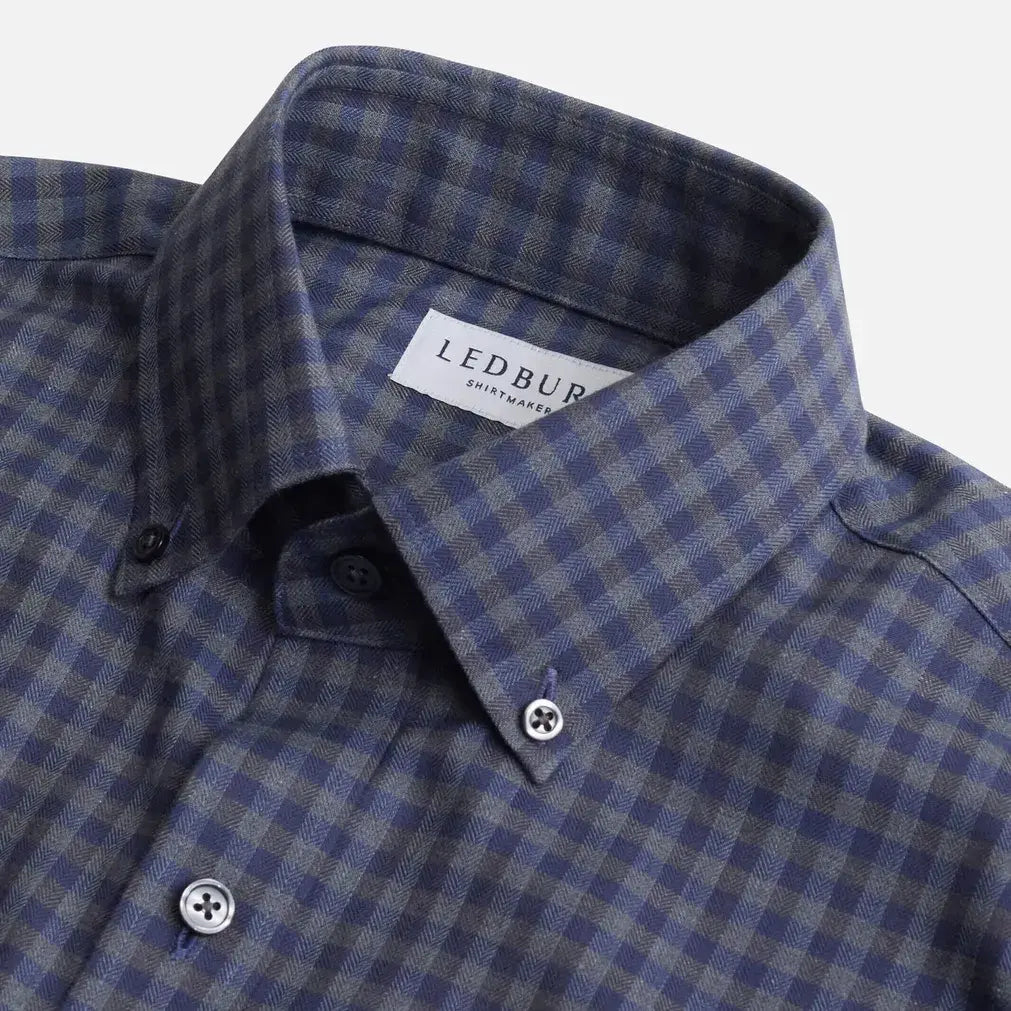 Norton custom shirt button down collar - smoke buttons with reinforced threading