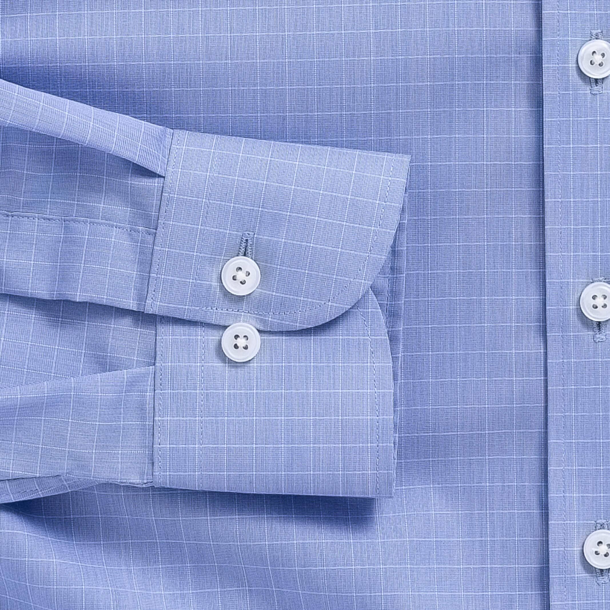 The Blue Hardin Comfort Stretch Custom Shirt Custom Dress Shirt- Ledbury