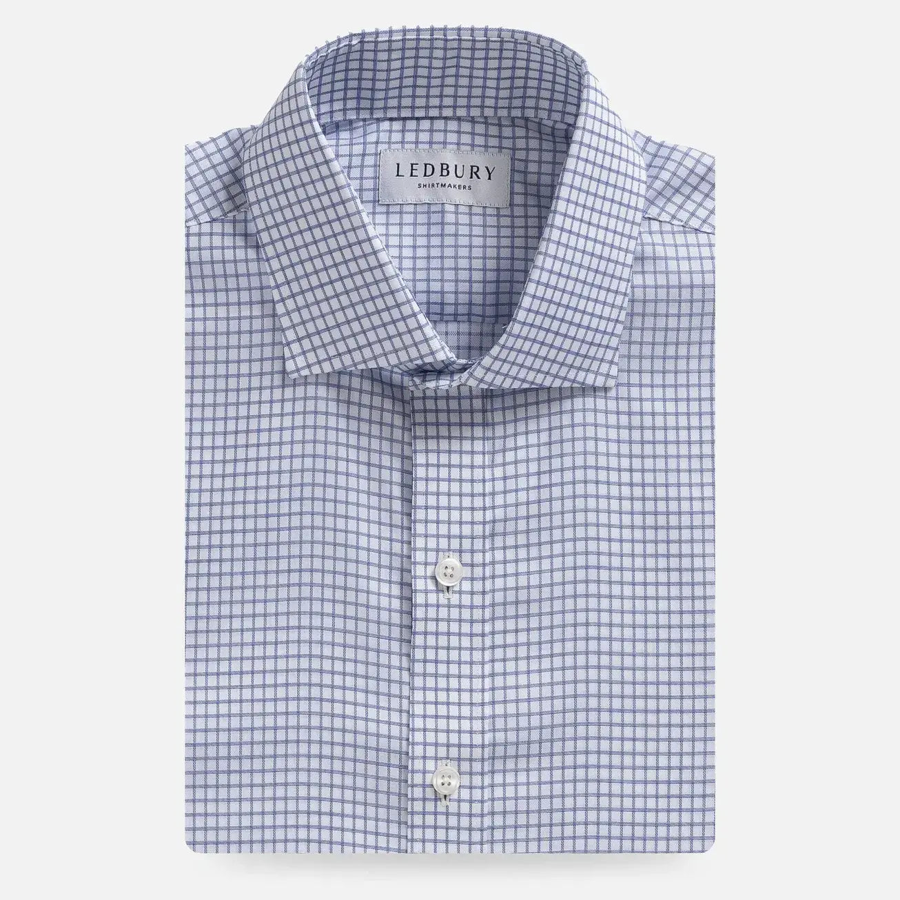 Blue check dress shirt with Comfort Stretch fabric - Ledbury Owenby custom fit shirt