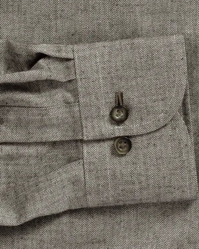 The Brown Andover Herringbone Custom Shirt Custom Casual Shirt- Ledbury