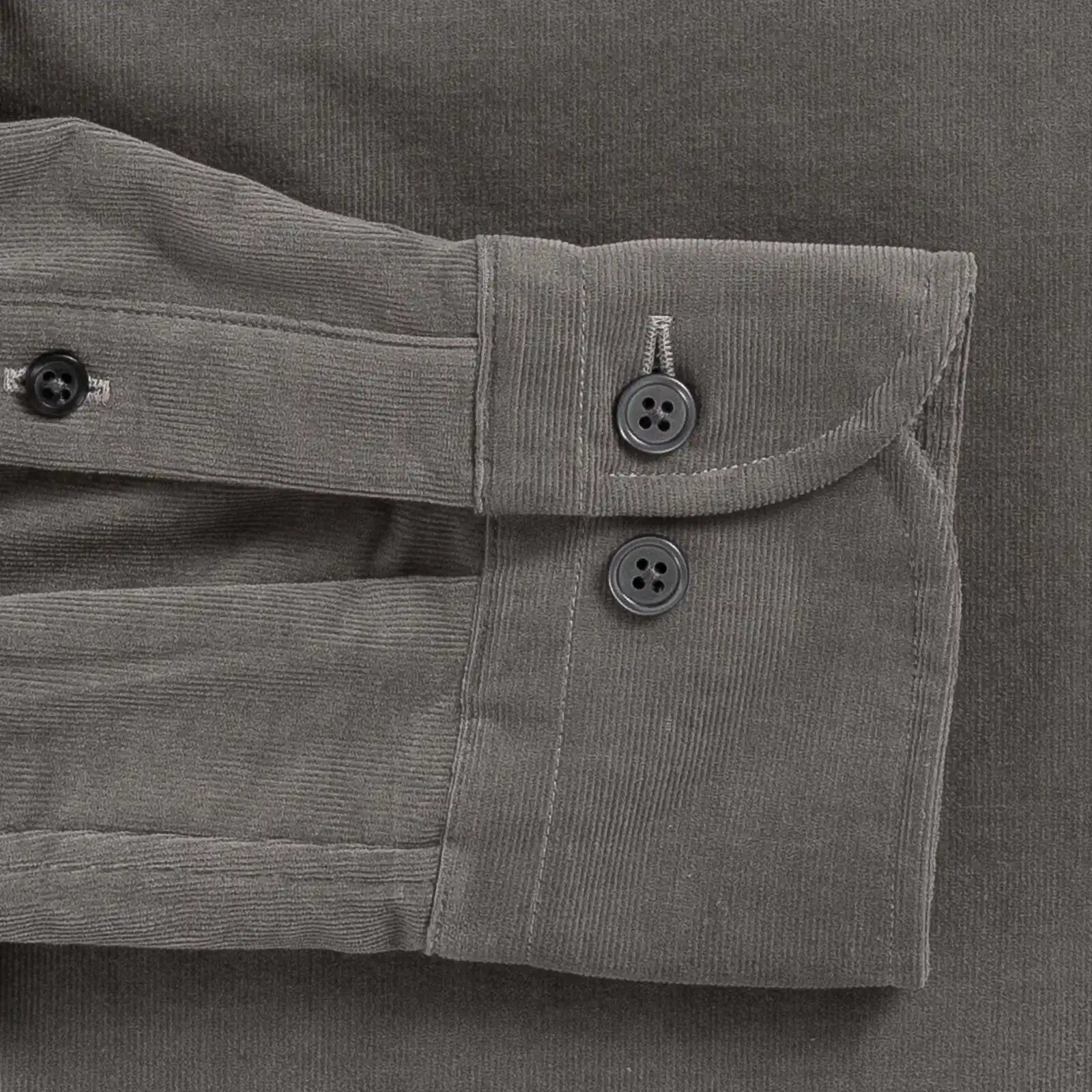 Foxcroft Corduroy shirt sleeve and fabric detail - midweight micro cord with stretch