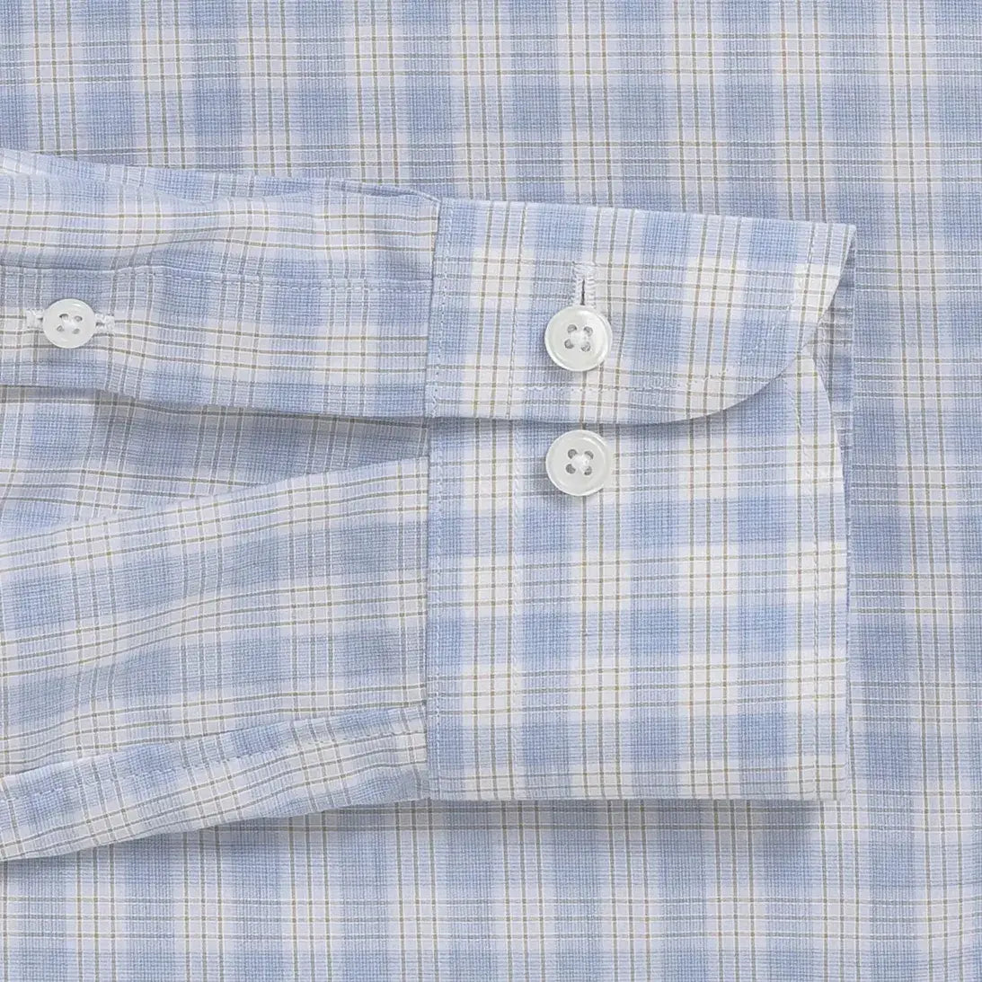 Double button barrel cuff detail - Ledbury Chamlin check dress shirt sleeve
