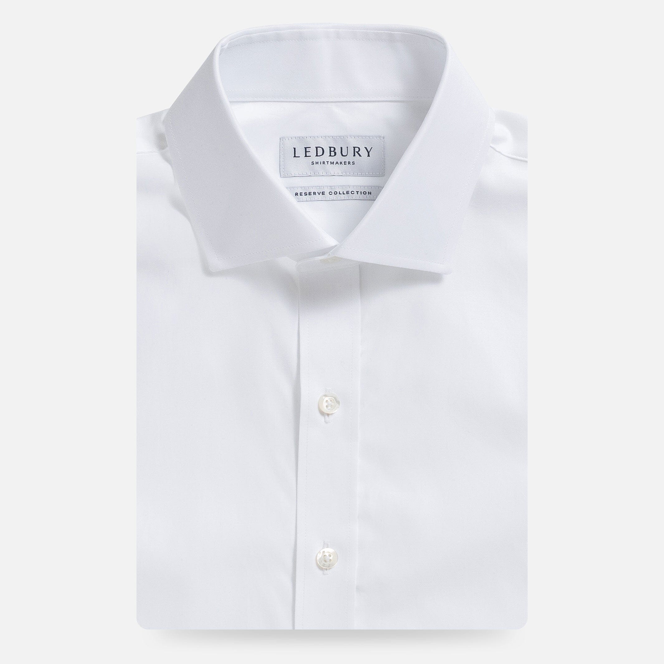 White dress shirt in Thomas Mason Giza 87 Egyptian cotton - Ledbury Carlyle fine twill custom fit