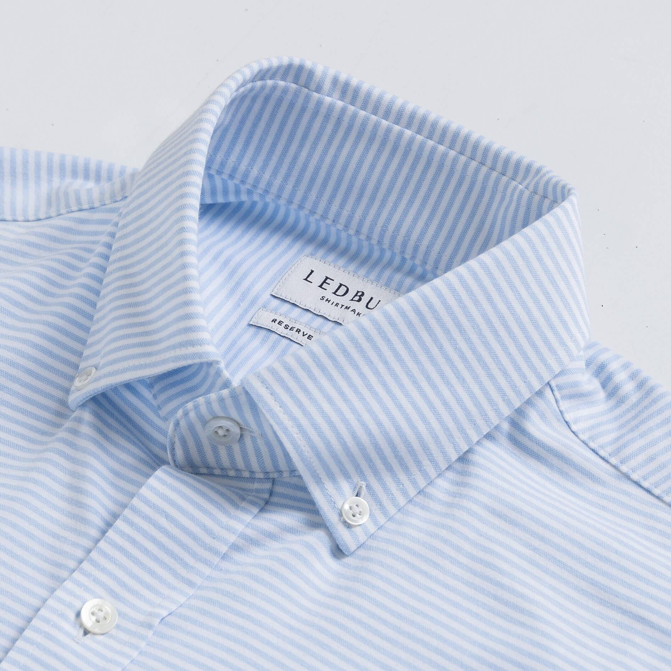 The Blue Chaparral Stripe Knit Custom Shirt Custom Dress Shirt- Ledbury