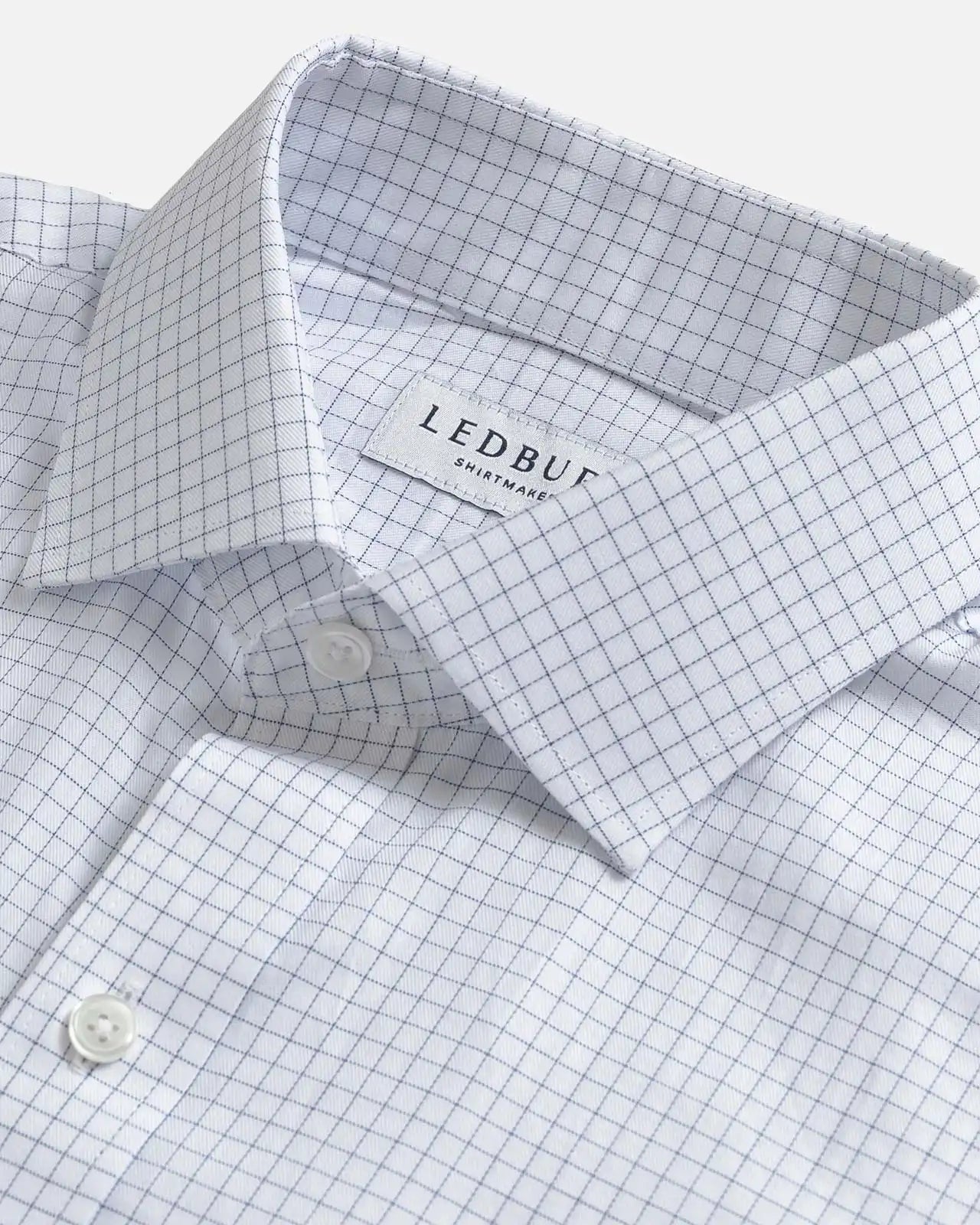Blue Lymann Check shirt sleeve detail - double button barrel cuff