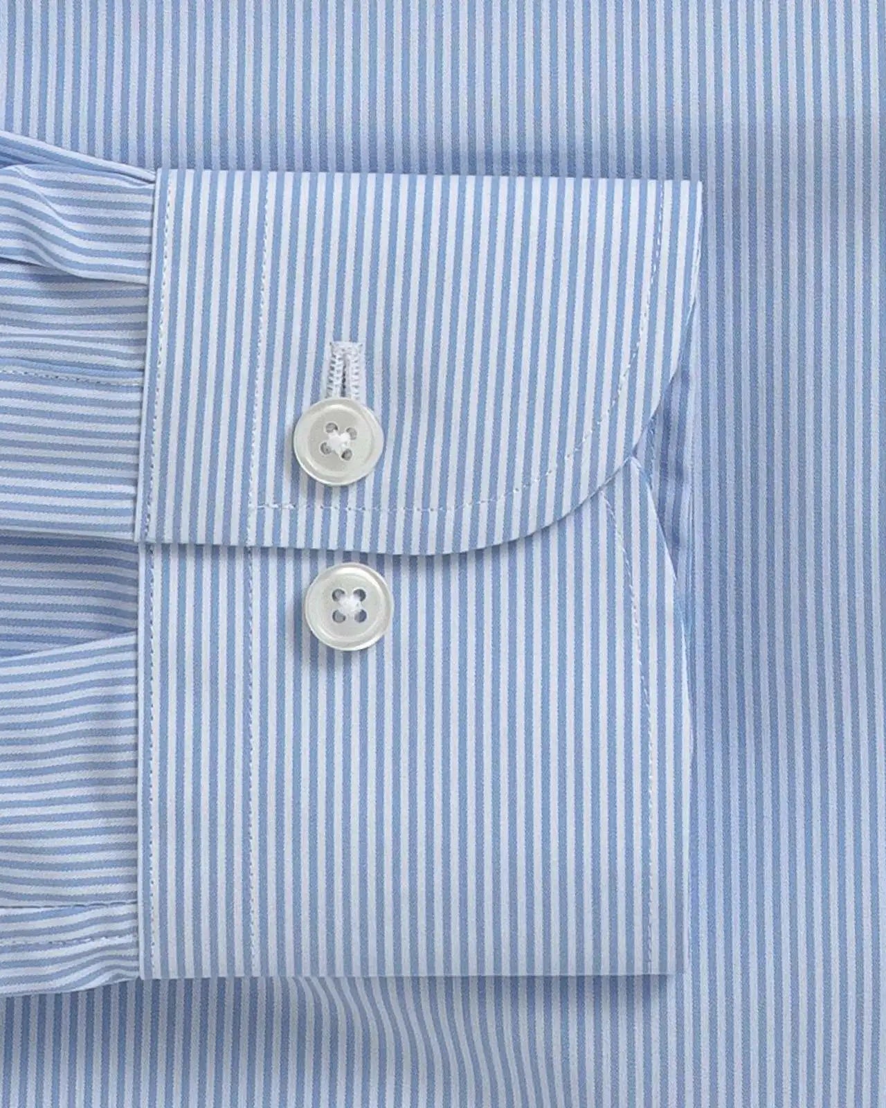 Light blue Parksley Stripe shirt sleeve detail - double button barrel cuff