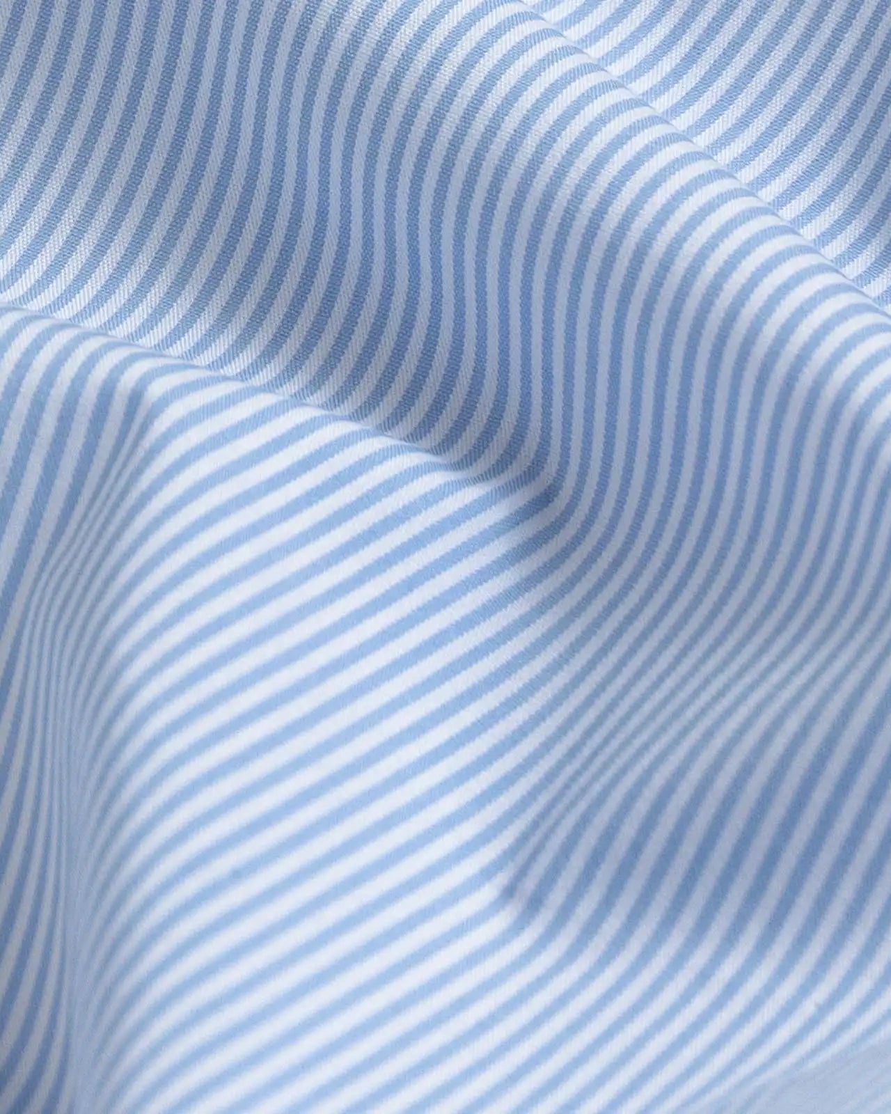 Light blue stretch poplin fabric detail - Ledbury Parksley Stripe dress shirt