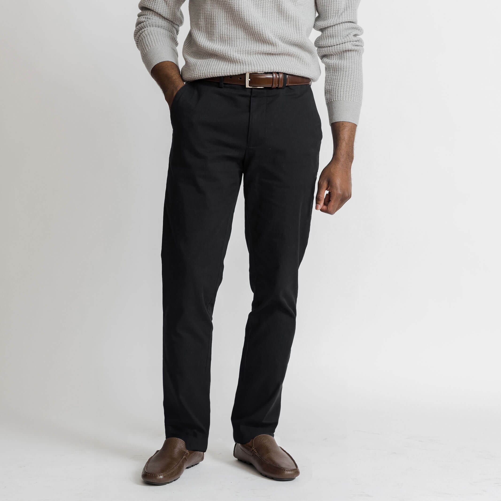 Black chino pants men's Richmond fit - cotton twill custom pant