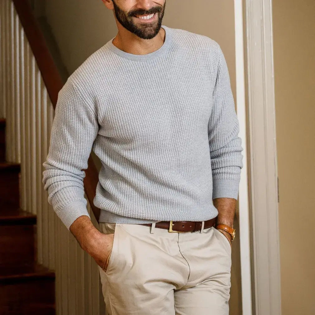 Light Grey Heather Walden Thermal Crew Sweater – Lifestyle | Ledbury