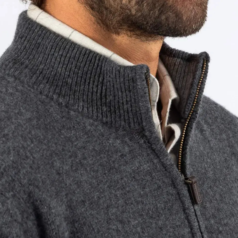 The Charcoal Heather Ashton Quarter-Zip Sweater Sweater- Ledbury