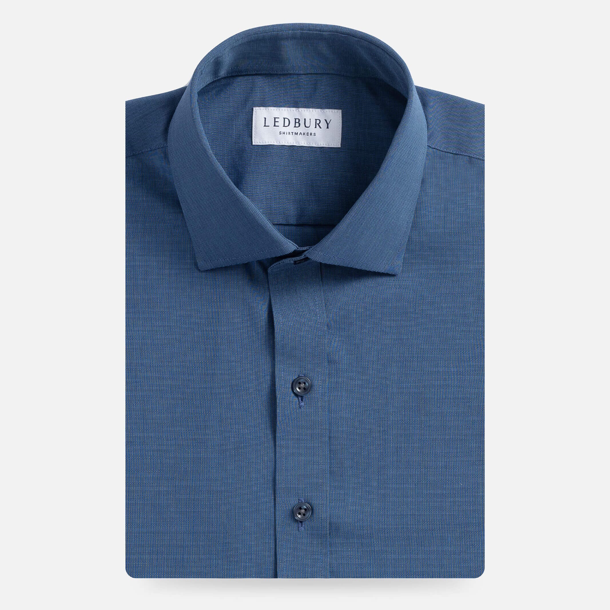 The Dark Blue Pearce End on End Dress Shirt Dress Shirt- Ledbury