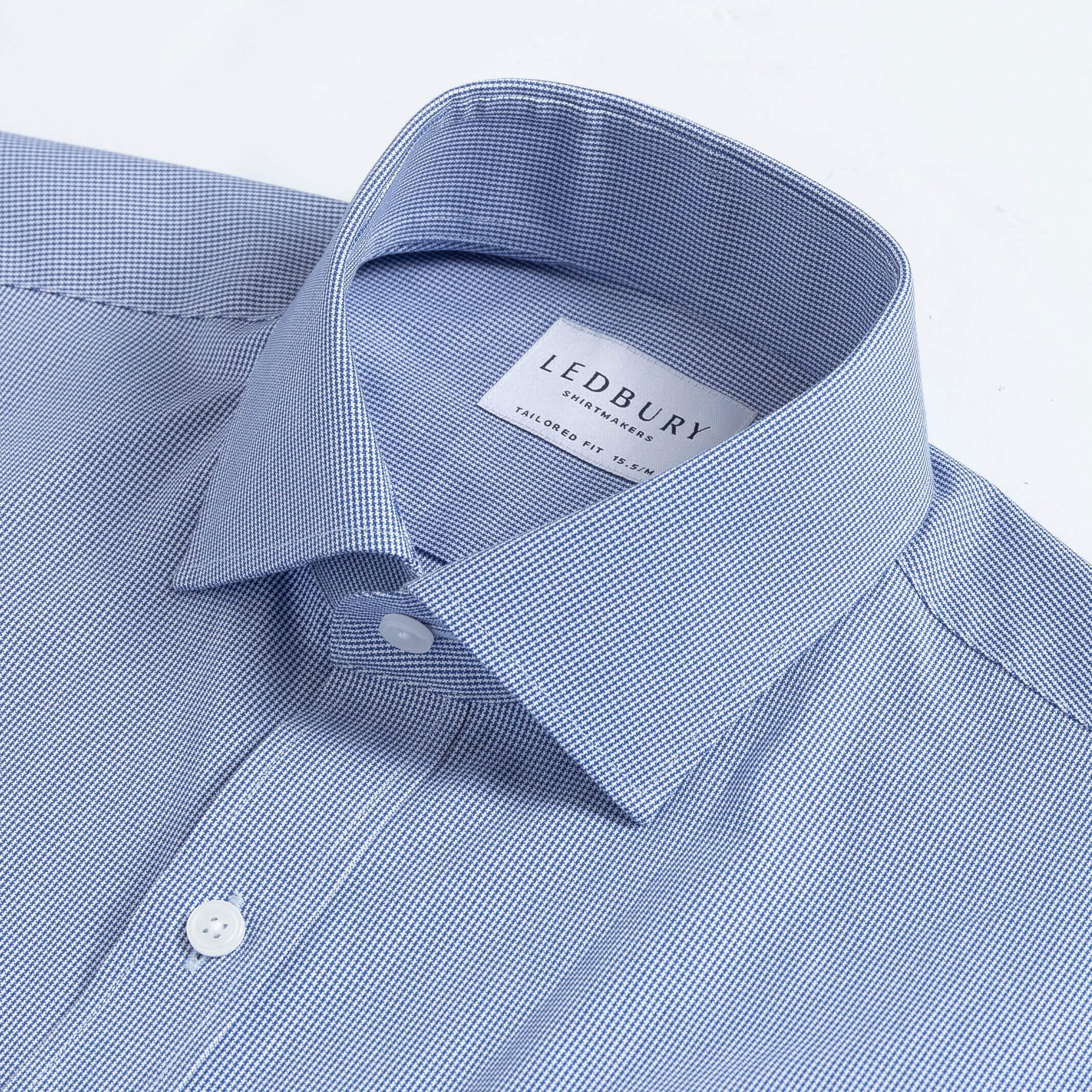The Deep Sea Bayard Houndstooth Custom Shirt Custom Dress Shirt- Ledbury