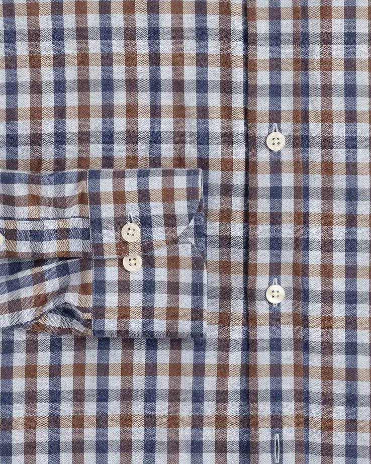 Kyger Check shirt double-button barrel cuff detail - reinforced construction